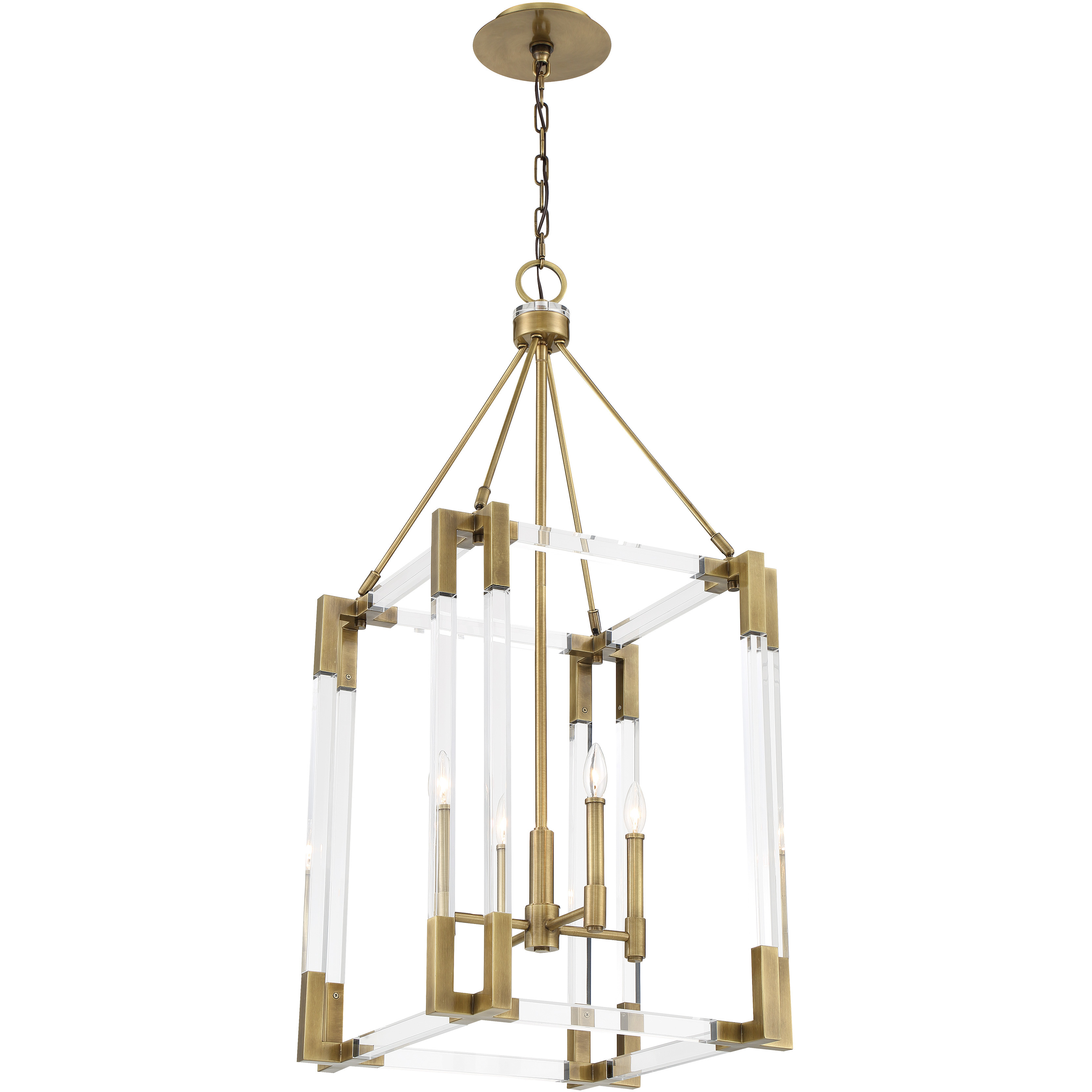 Prima Vista 4 Light 19.25 inch Aged Antique Brass Pendant Ceiling Light