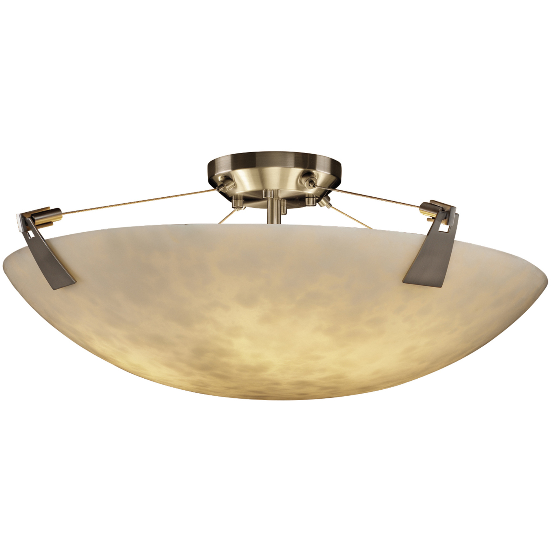 Clouds 6 Light 21 inch Brushed Nickel Semi-Flush Bowl Ceiling Light in Round Bowl, Incandescent
