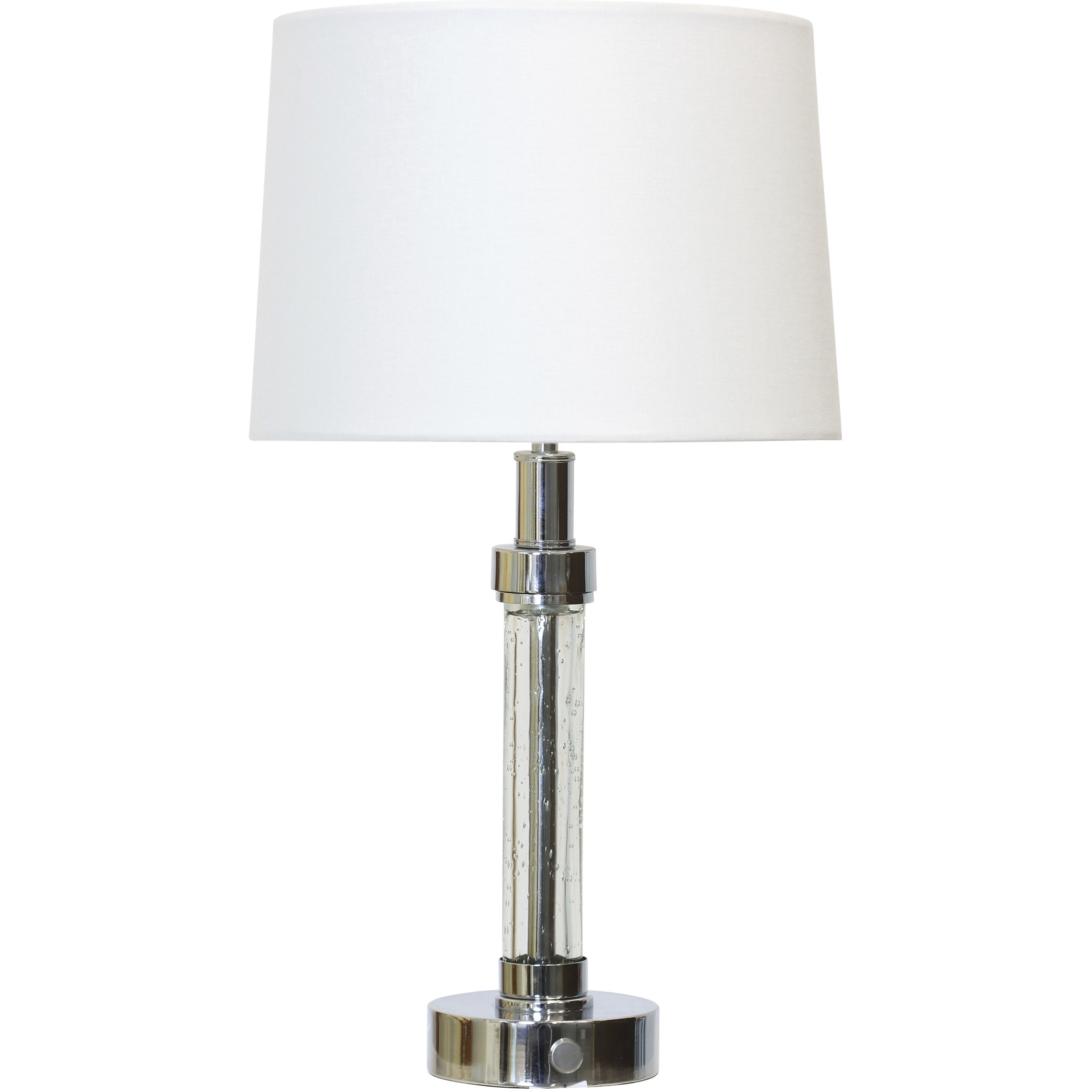 Celeste 17.5 inch 2 watt Chrome and Clear and White Table Lamp Portable Light