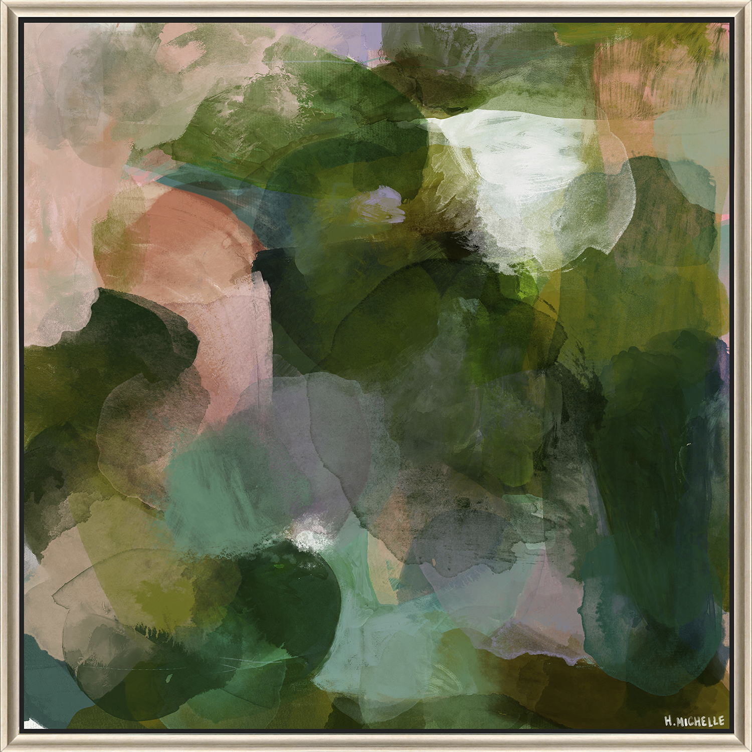 Fruition / Manifest Green and Multi and Pink and White Canvas