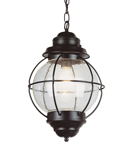 Catalina 1 Light 9 inch Black Outdoor Hanging Lantern