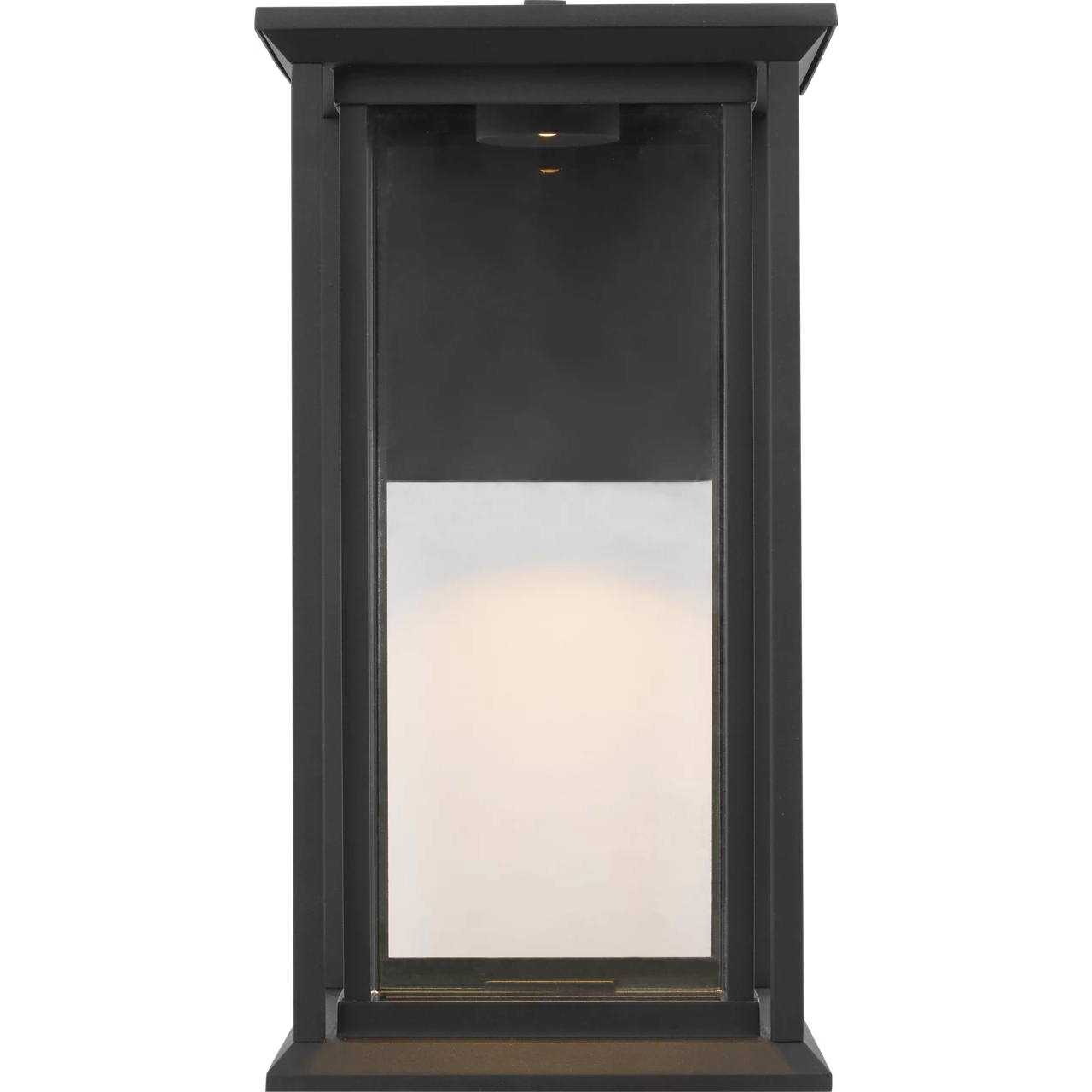 Audley LED 15 inch Textured Black Outdoor Wall Lantern in Clear Glass, Medium