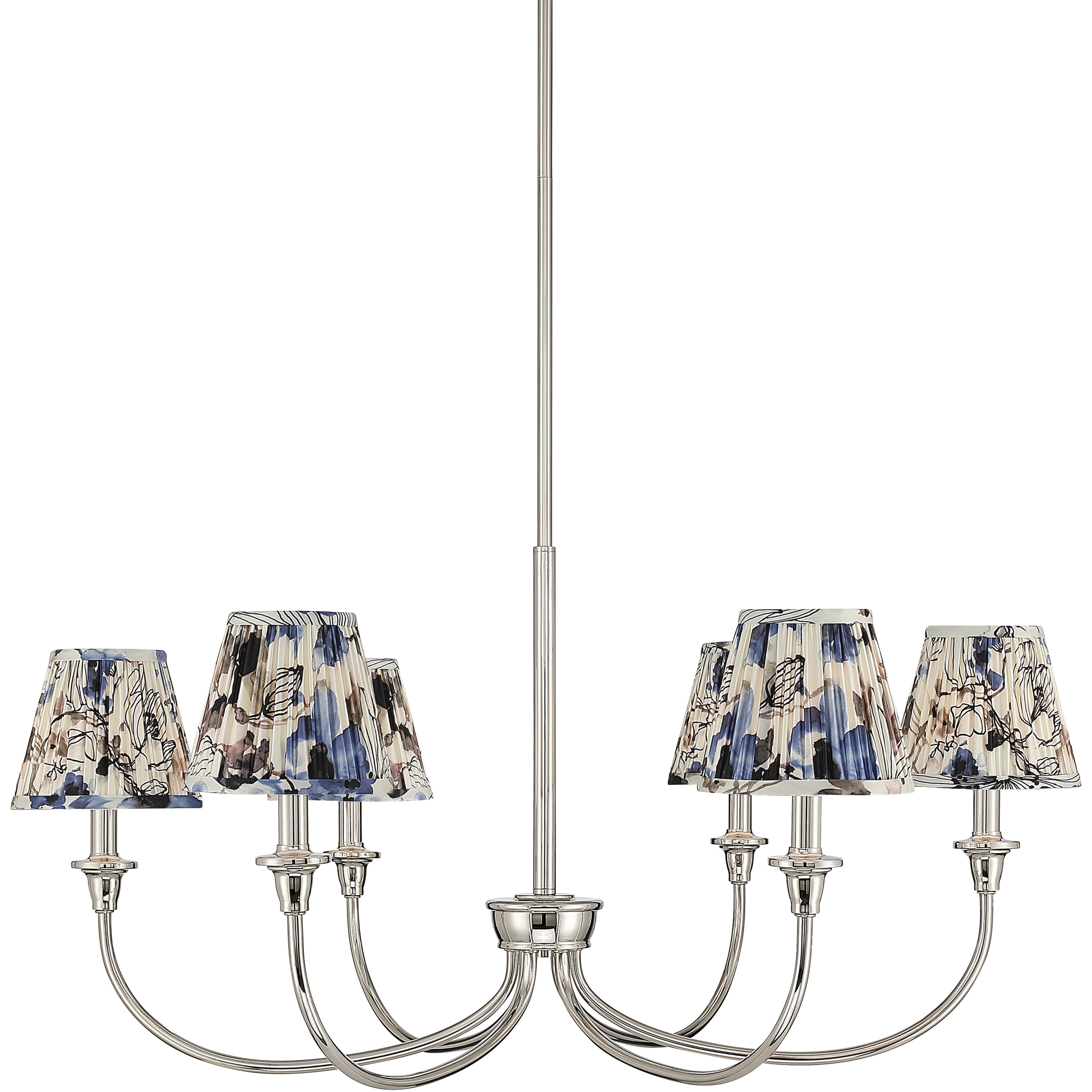Yep Cambria 6 Light 33.25 inch Polished Nickel Chandelier Ceiling Light