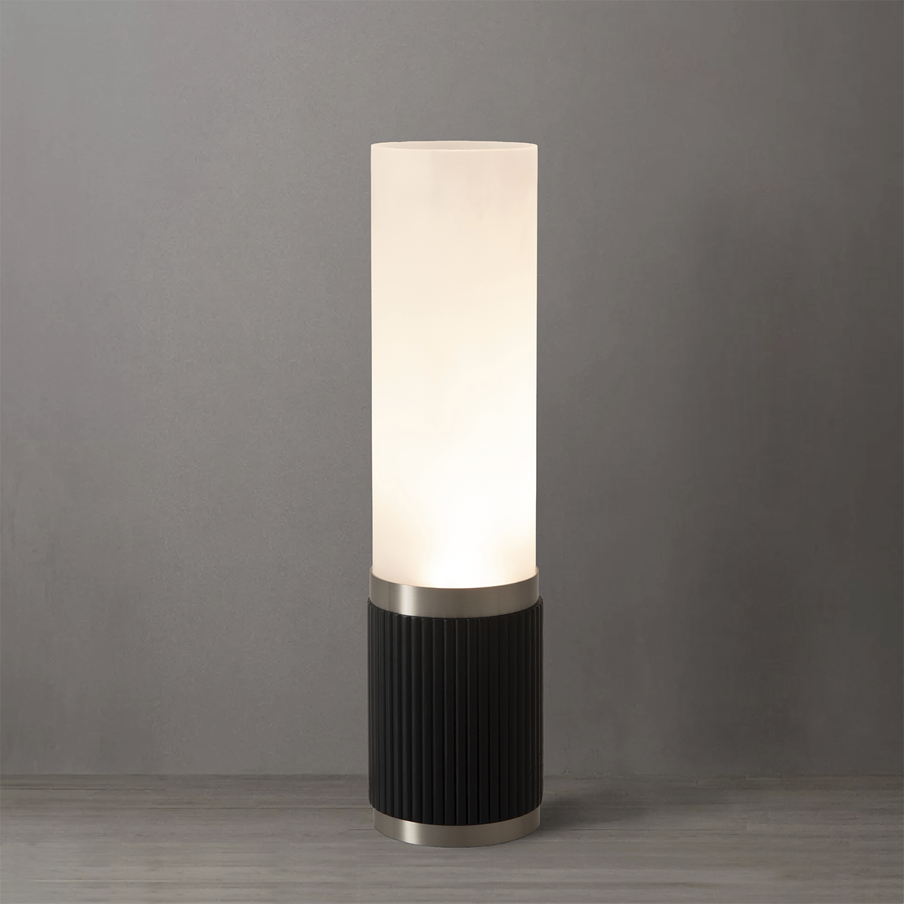 Tambo 18 inch 10.00 watt Black Oak and Satin Nickel Table Lamp Portable Light
