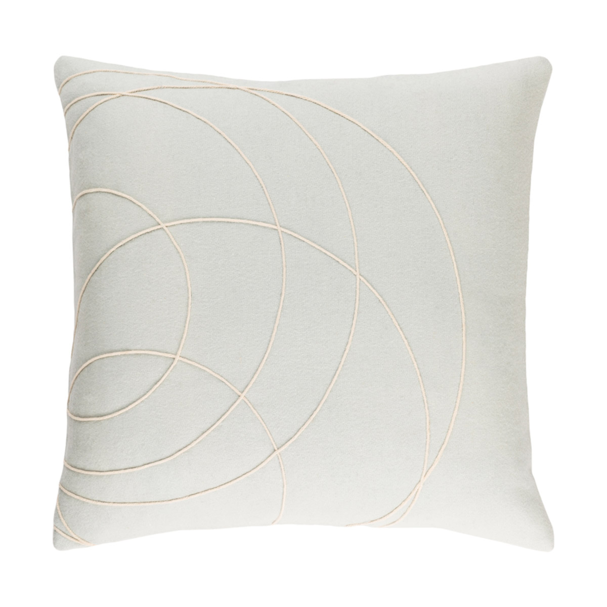 Solid Bold 20 X 20 inch Light Gray and Cream Throw Pillow
