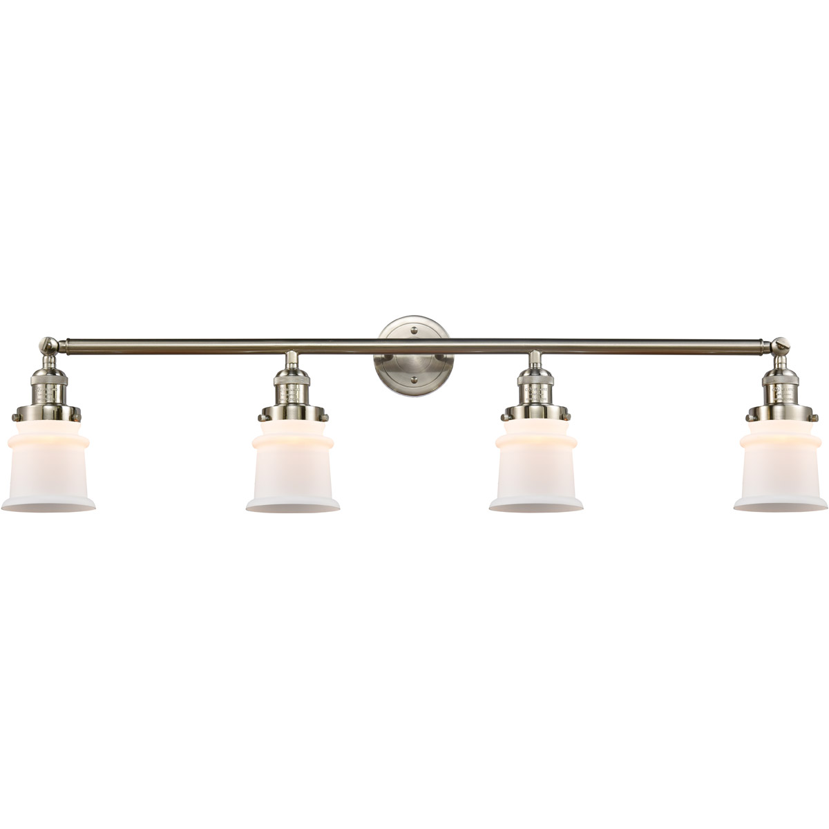 Franklin Restoration Small Canton LED 42 inch Brushed Satin Nickel Bath Vanity Light Wall Light in Matte White Glass, Franklin Restoration