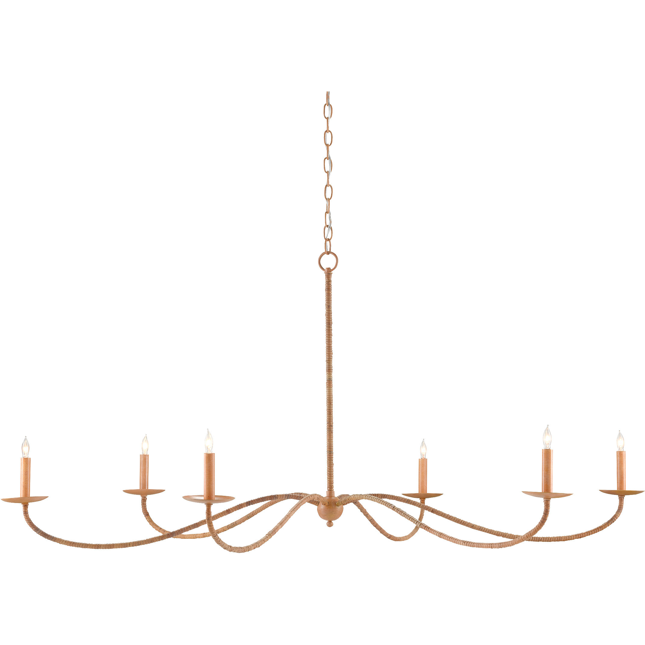Saxon 6 Light 60.75 inch Saddle Tan Chandelier Ceiling Light, Large