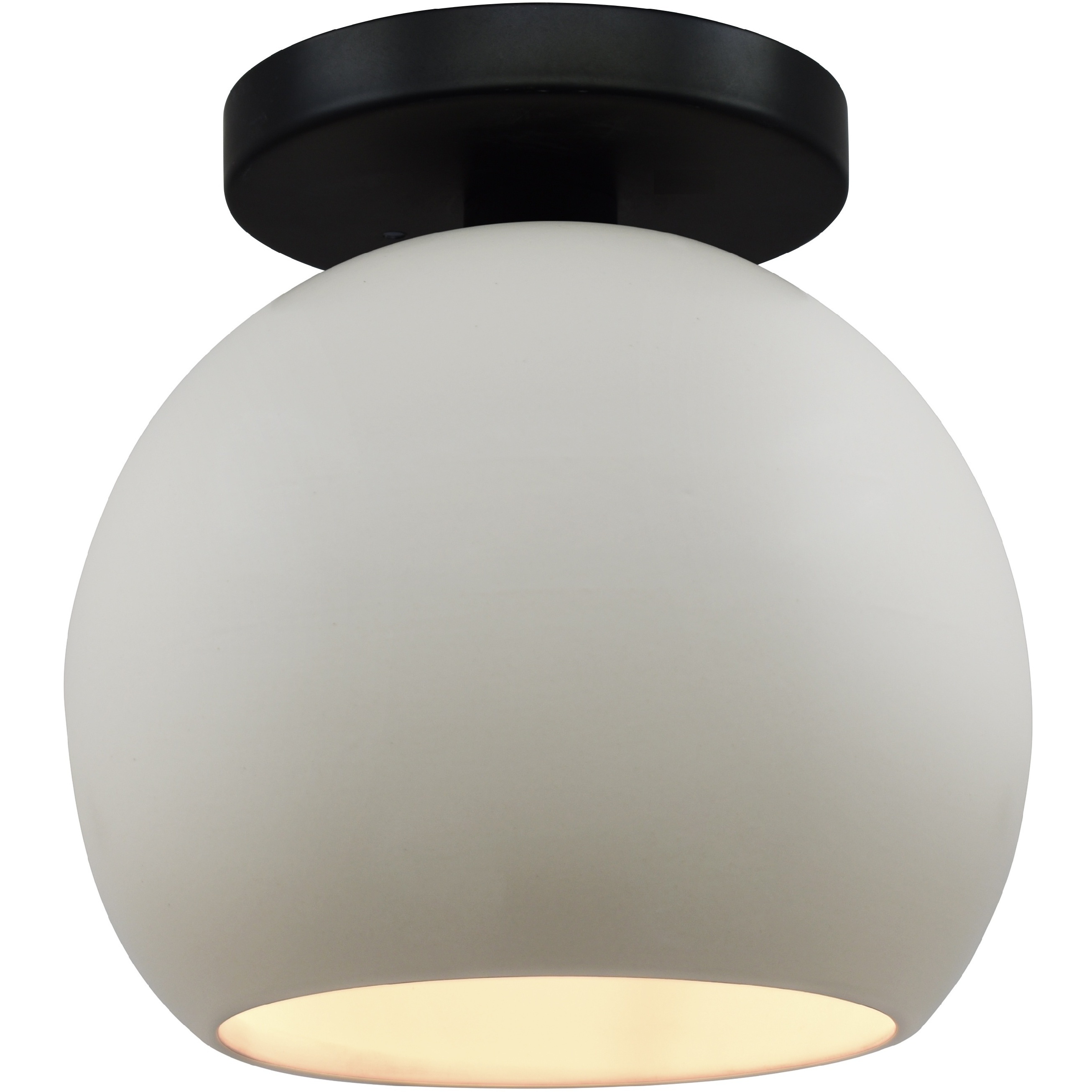 Radiance 1 Light 10 inch Matte White and Matte Black Semi Flush Ceiling Light