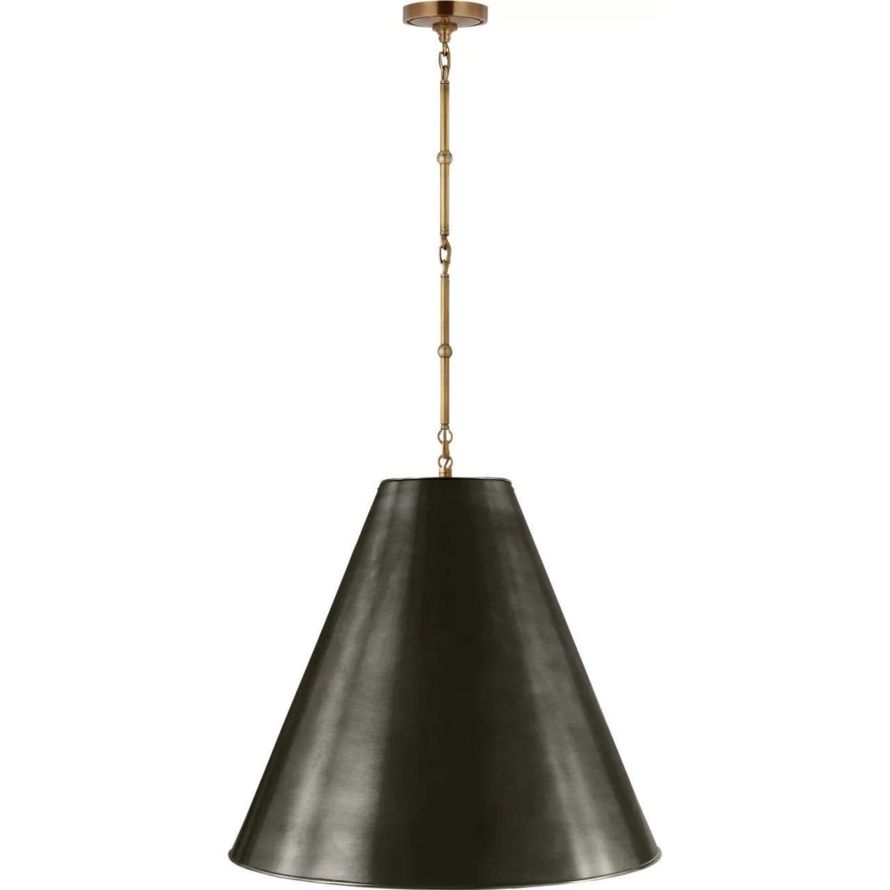 Thomas O'Brien Goodman 2 Light 24.5 inch Hand-Rubbed Antique Brass Hanging Lamp Ceiling Light in Bronze, Large