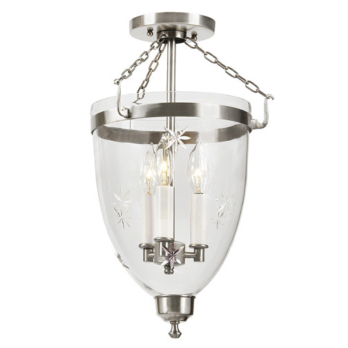 Danbury 3 Light 11 inch Pewter Semi-Flush Mount Ceiling Light