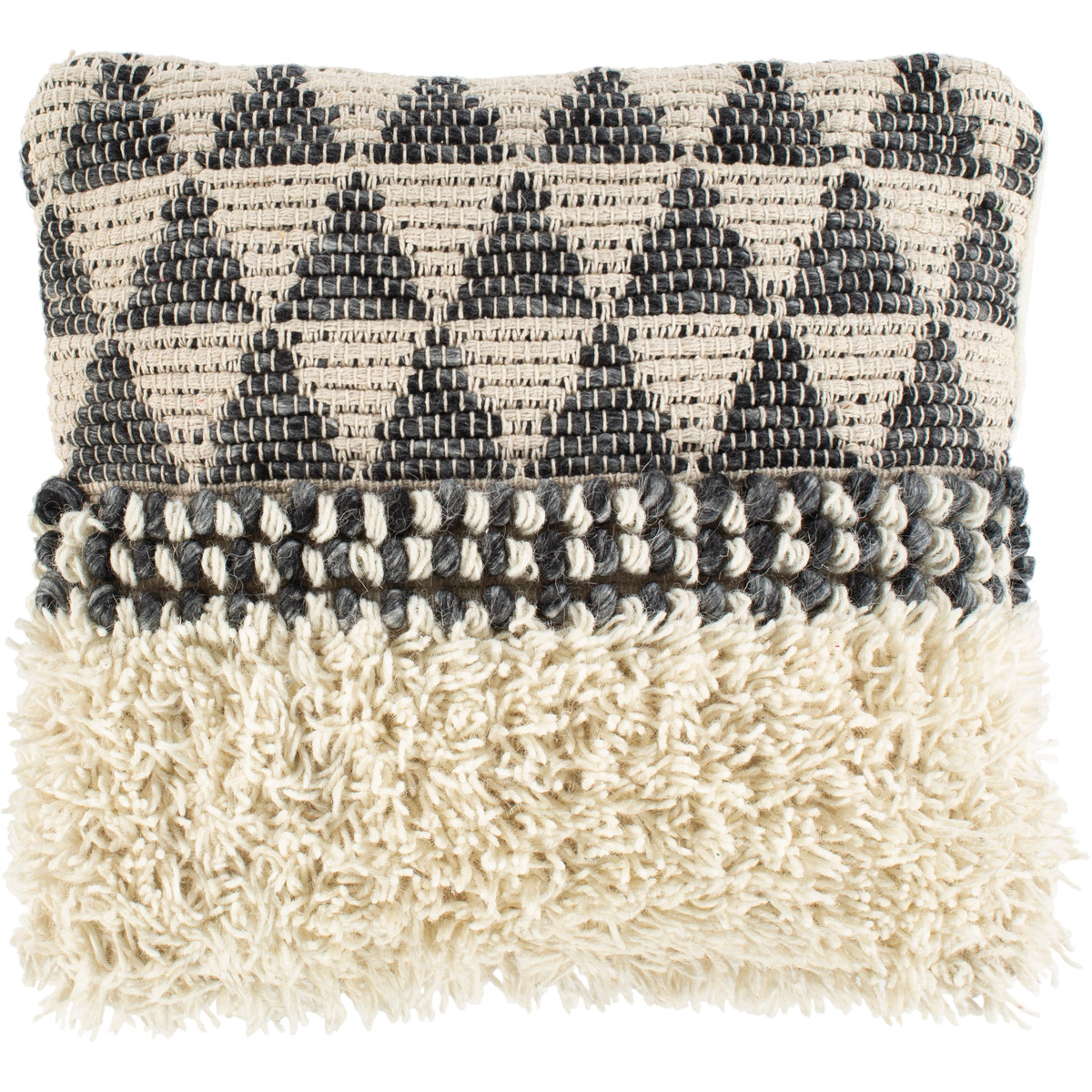 Merida 20 X 20 inch Black/Sea Foam/Ivory/Beige Pillow Kit, Square