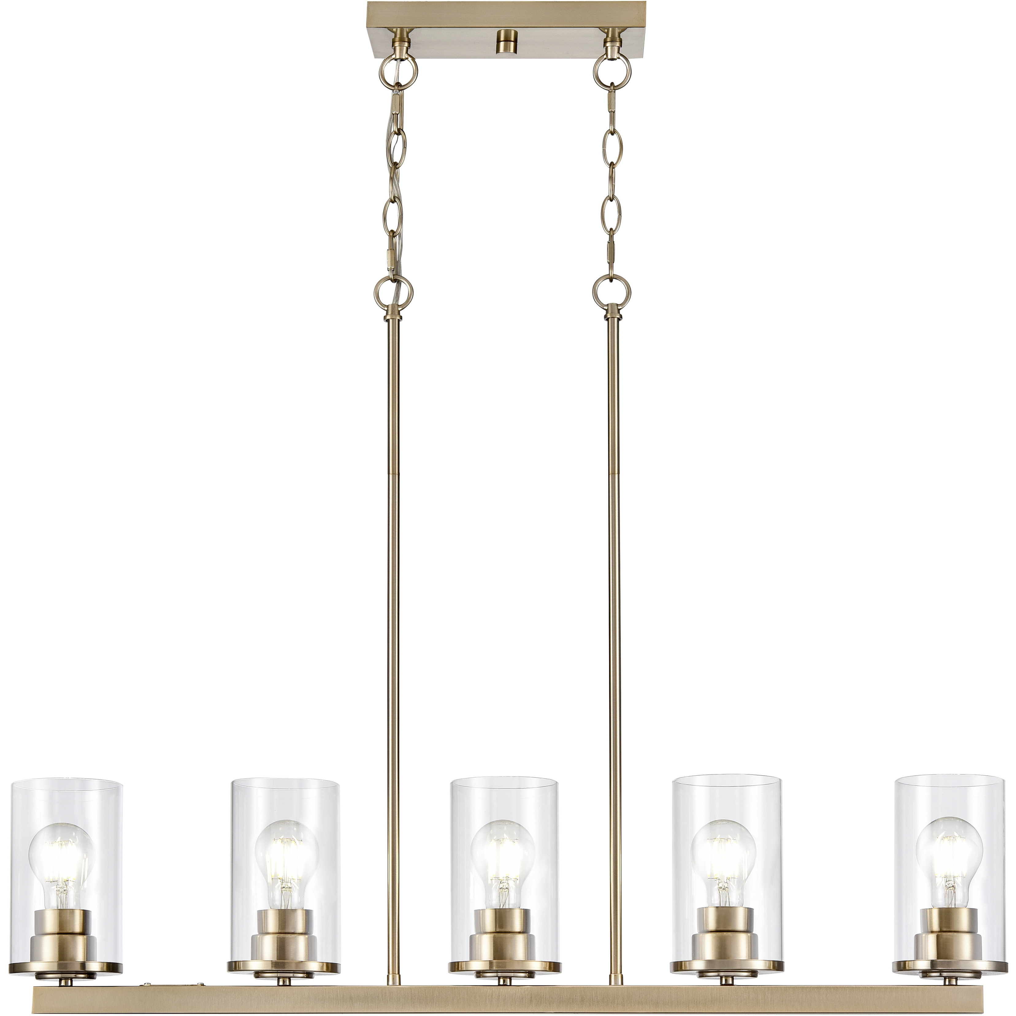 Verlana 5 Light 35 inch Modern Gold Linear Chandelier Ceiling Light