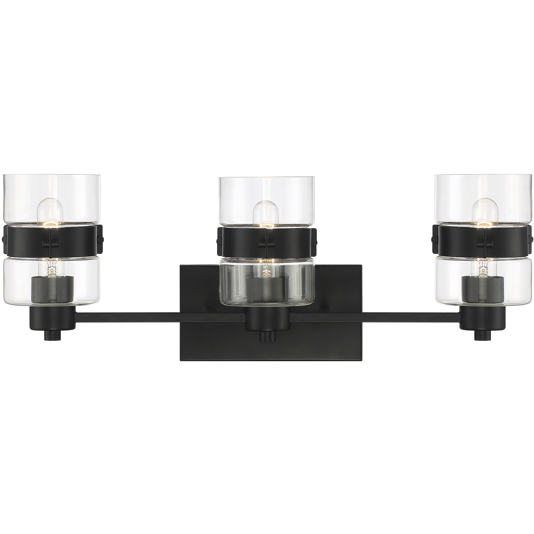 Midnight LA 3 Light 25 inch Matte Black Vanity Light Wall Light