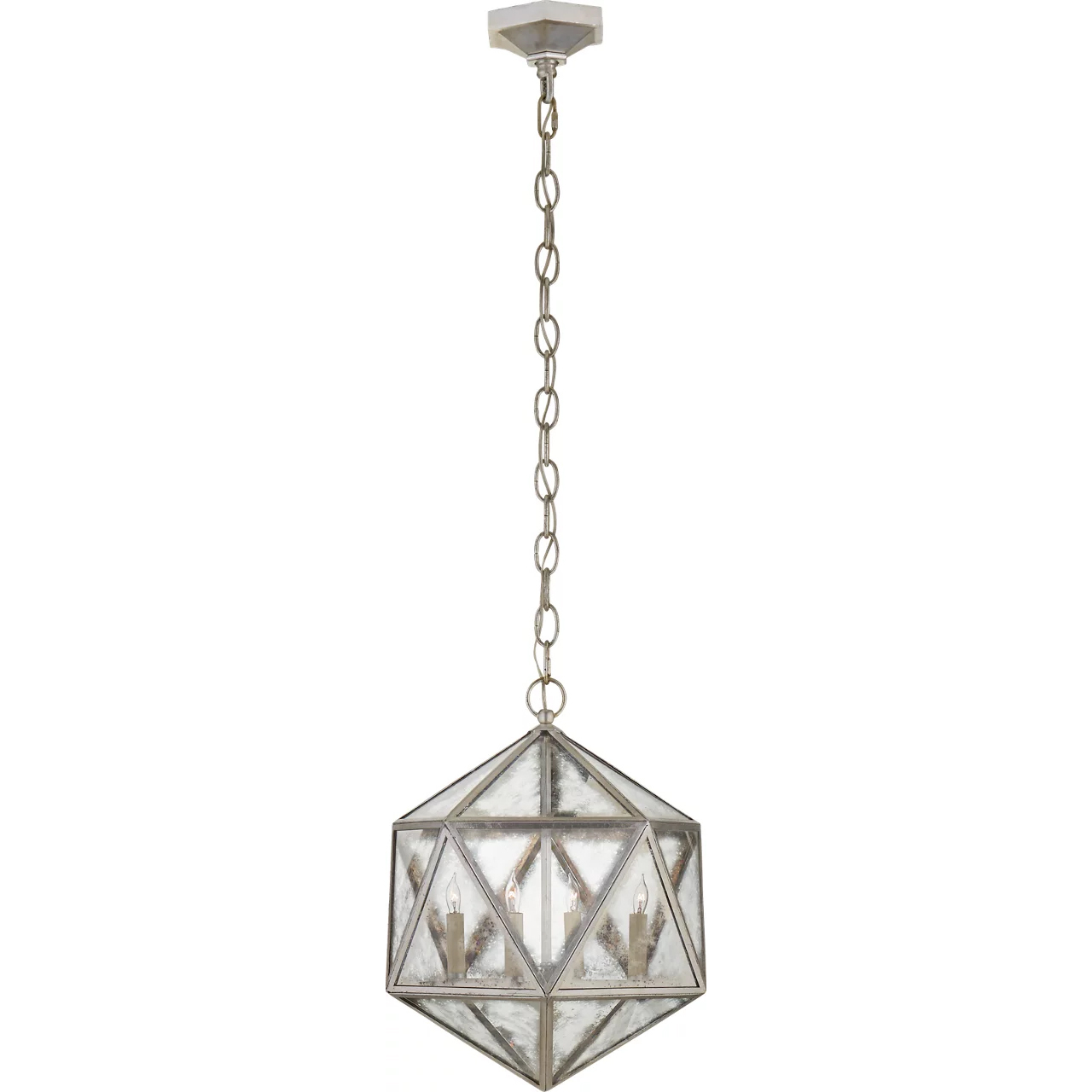 Chapman & Myers Zeno 4 Light 16 inch Burnished Silver Leaf Lantern Pendant Ceiling Light, Medium