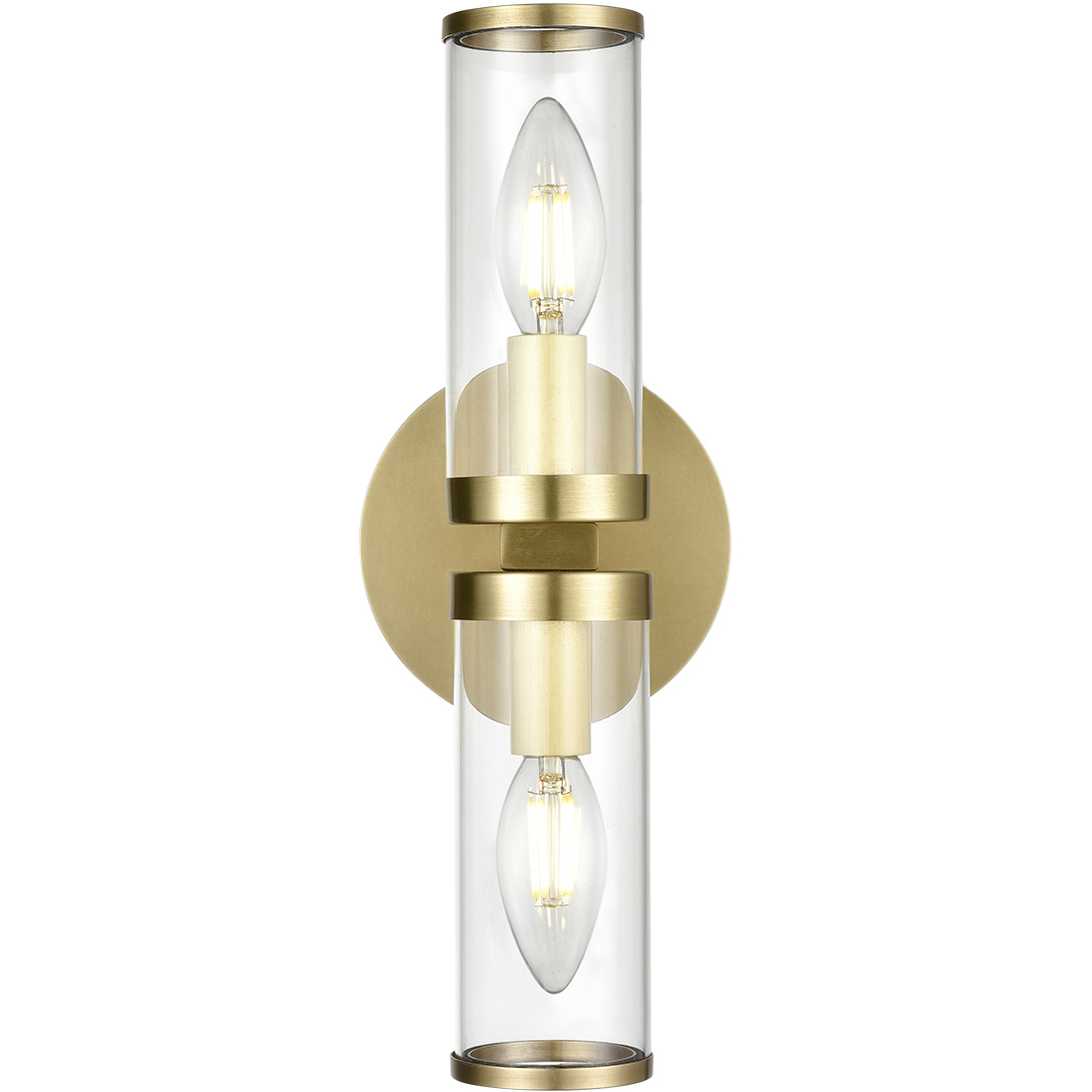 Revolve 2 Light 12.59 inch Natural Brass Wall/Vanity Light Wall Light
