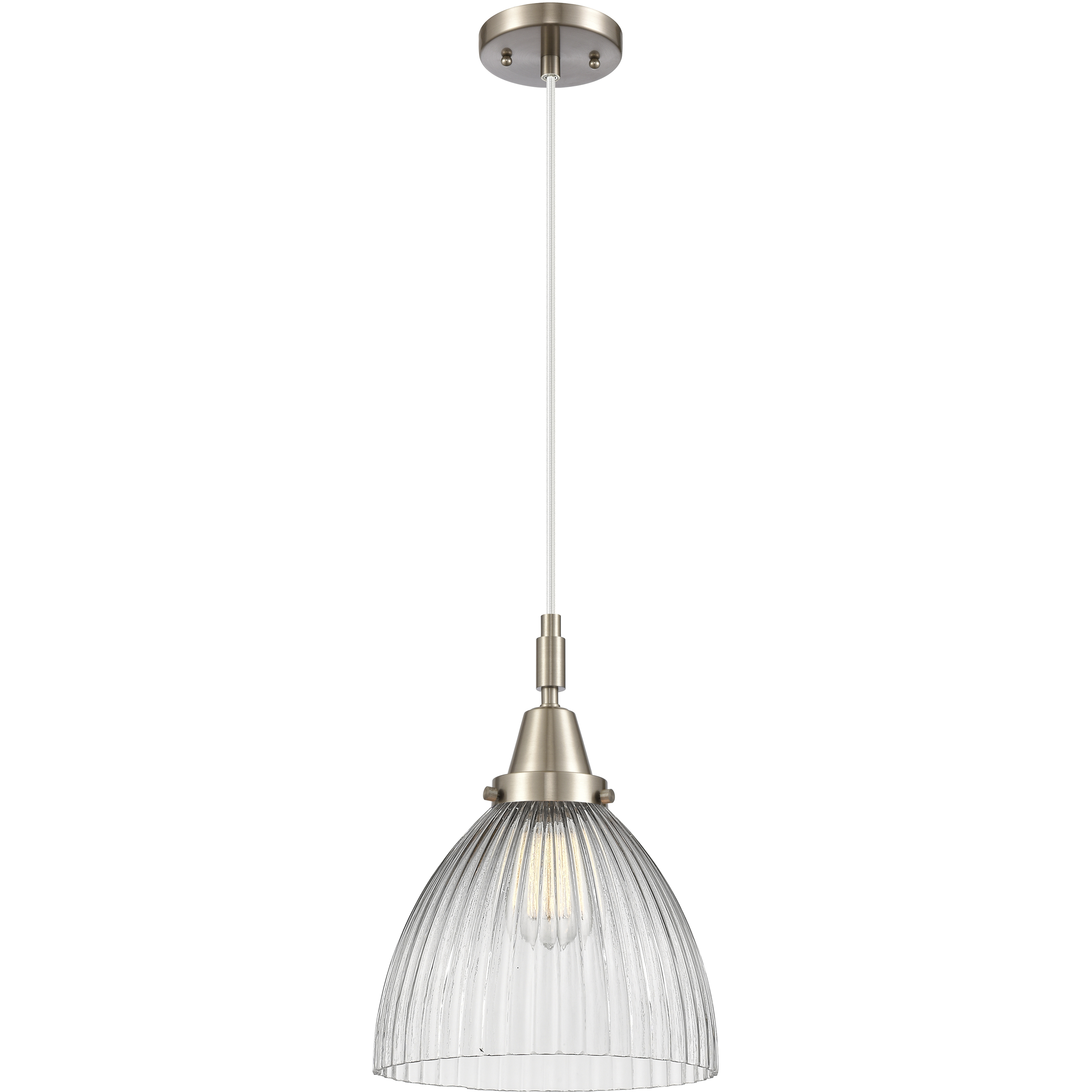 Downtown Urban Seneca Falls 1 Light 9.5 inch Brushed Satin Nickel Mini Pendant Ceiling Light