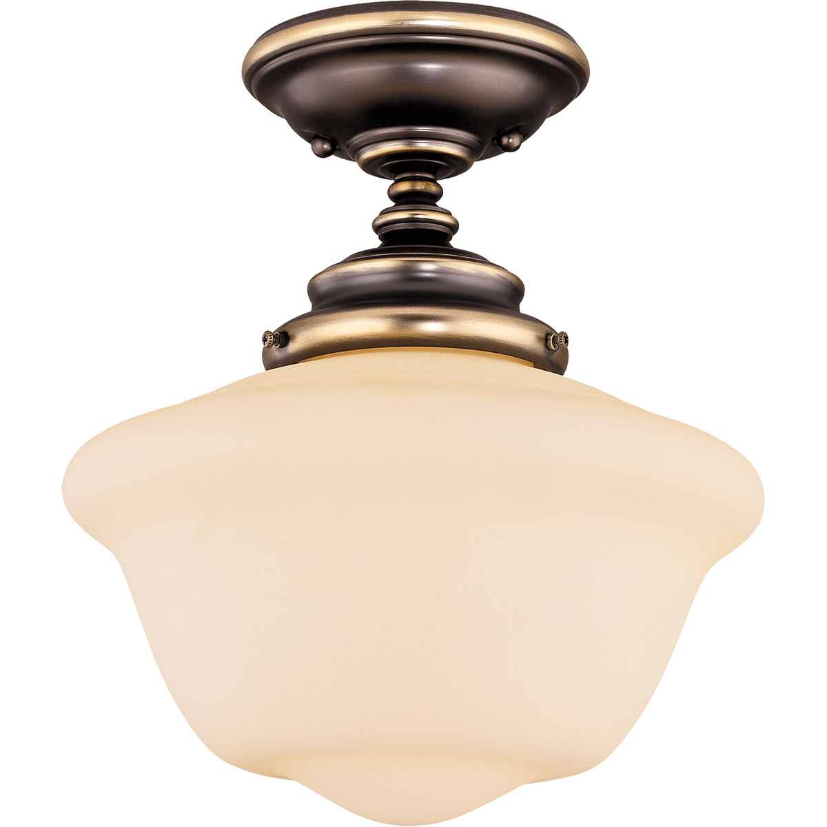 School House 1 Light 10 inch Old Bronze Semi-Flush Ceiling Light