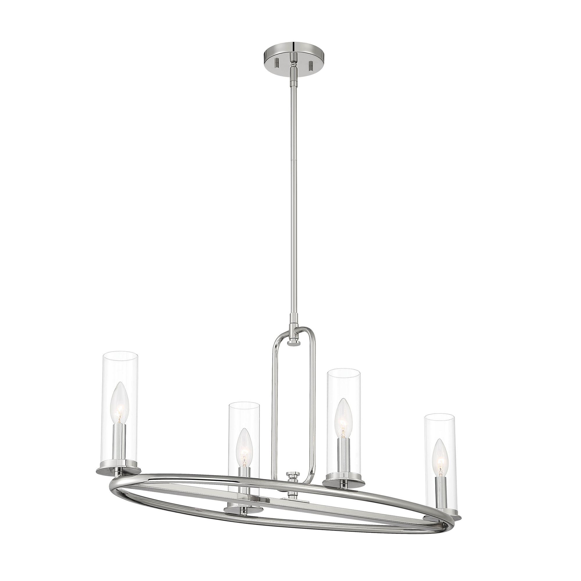Hudson Heights 4 Light 32 inch Polished Nickel Island Light Ceiling Light