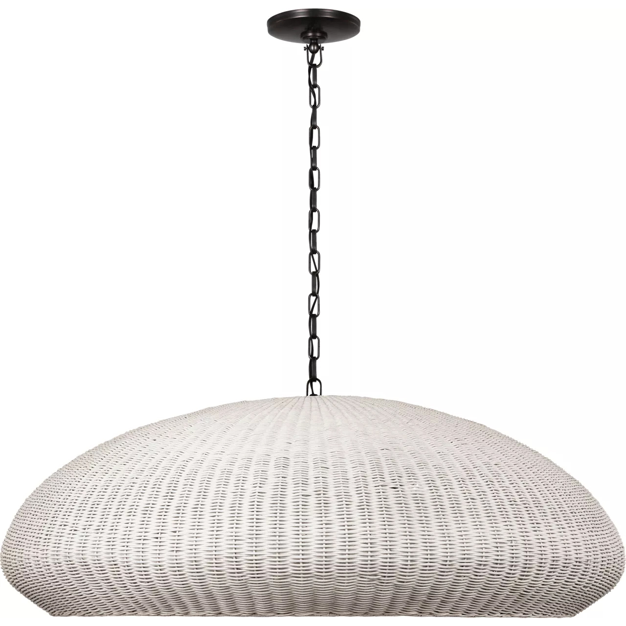 Chapman & Myers Kokomo LED 44 inch Bronze Wide Pendant Ceiling Light in Chalk Wicker
