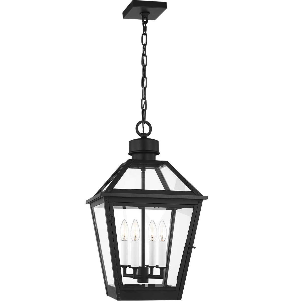 C&M by Chapman & Myers Hyannis 4 Light 13.75 inch Textured Black Outdoor Pendant