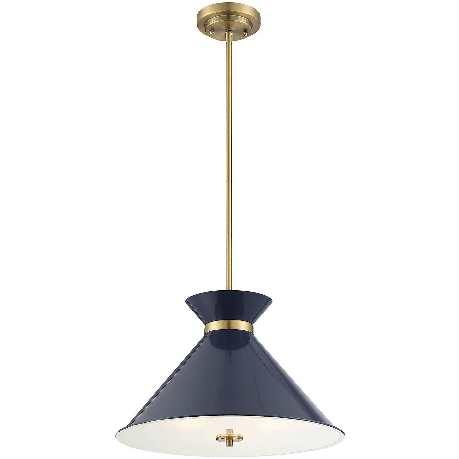 Lamar 3 Light 18 inch Navy Blue with Brass Accents Pendant Ceiling Light in Navy Blue/Brass
