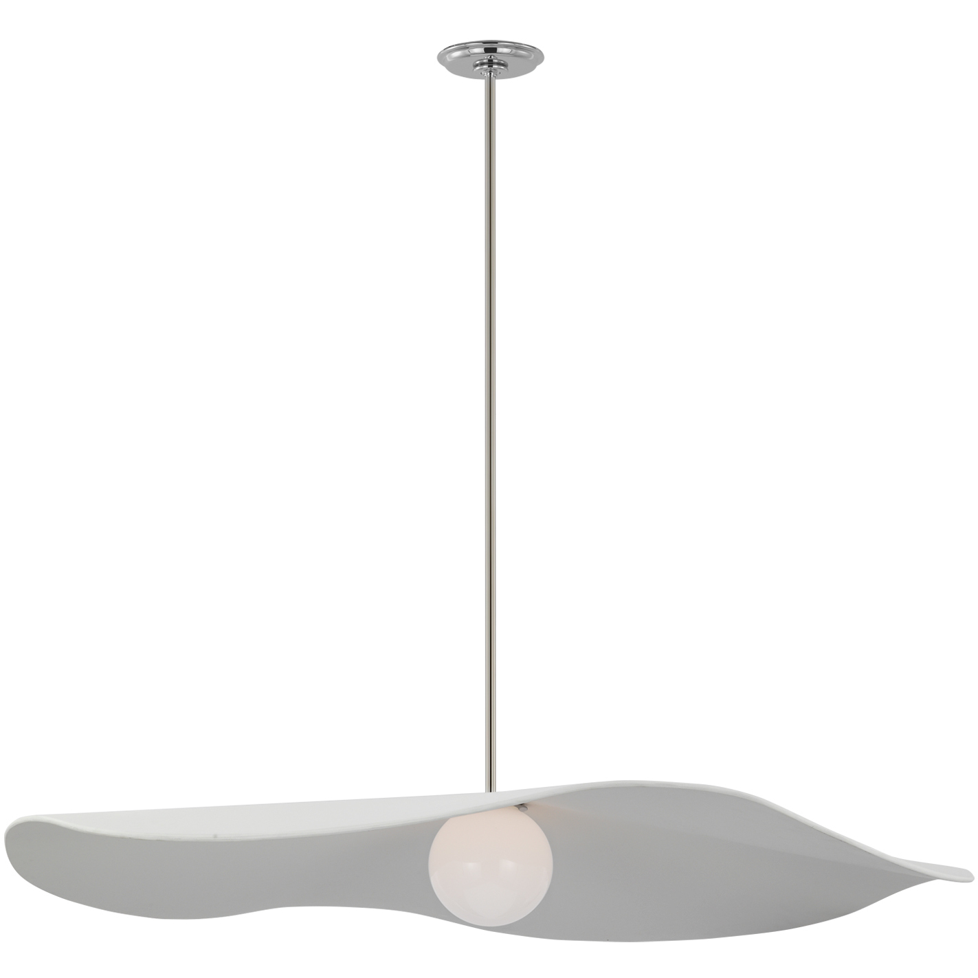Windsor Smith Mahalo LED 40 inch Polished Nickel Pendant Ceiling Light in Matte White