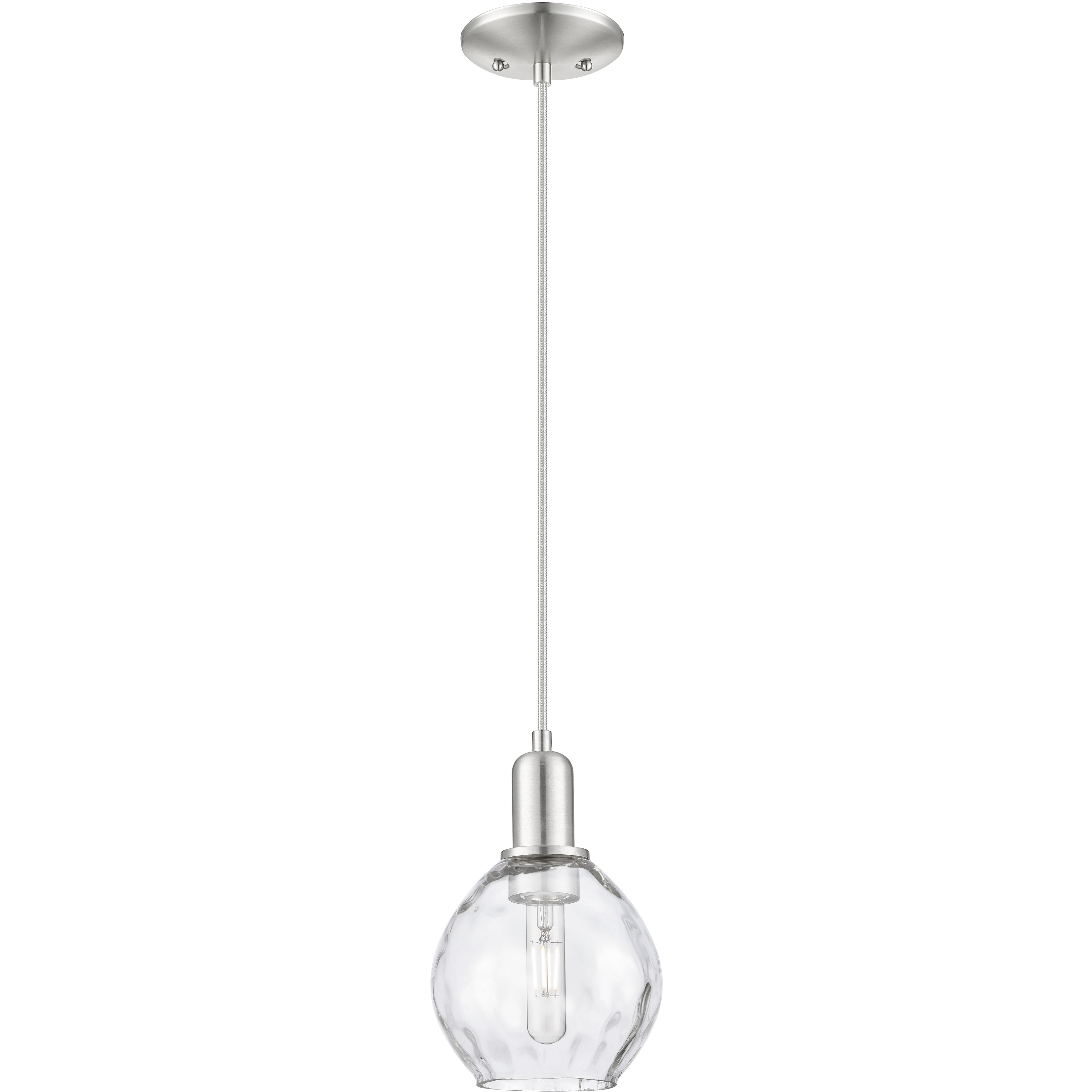 Arcadia Waverly 1 Light 6 inch Brushed Satin Nickel Mini Pendant Ceiling Light