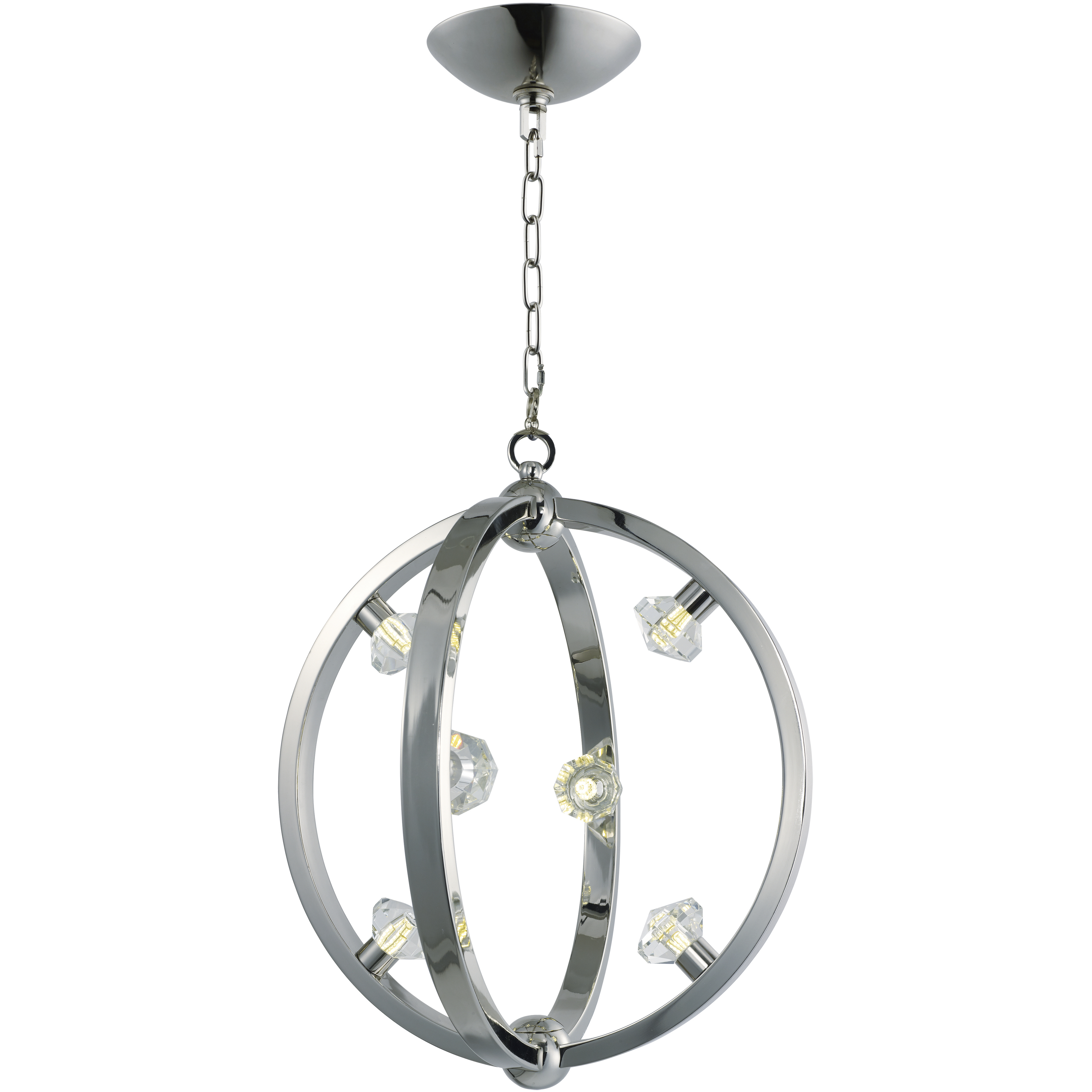 Equinox LED 18 inch Polished Nickel Single Pendant Ceiling Light