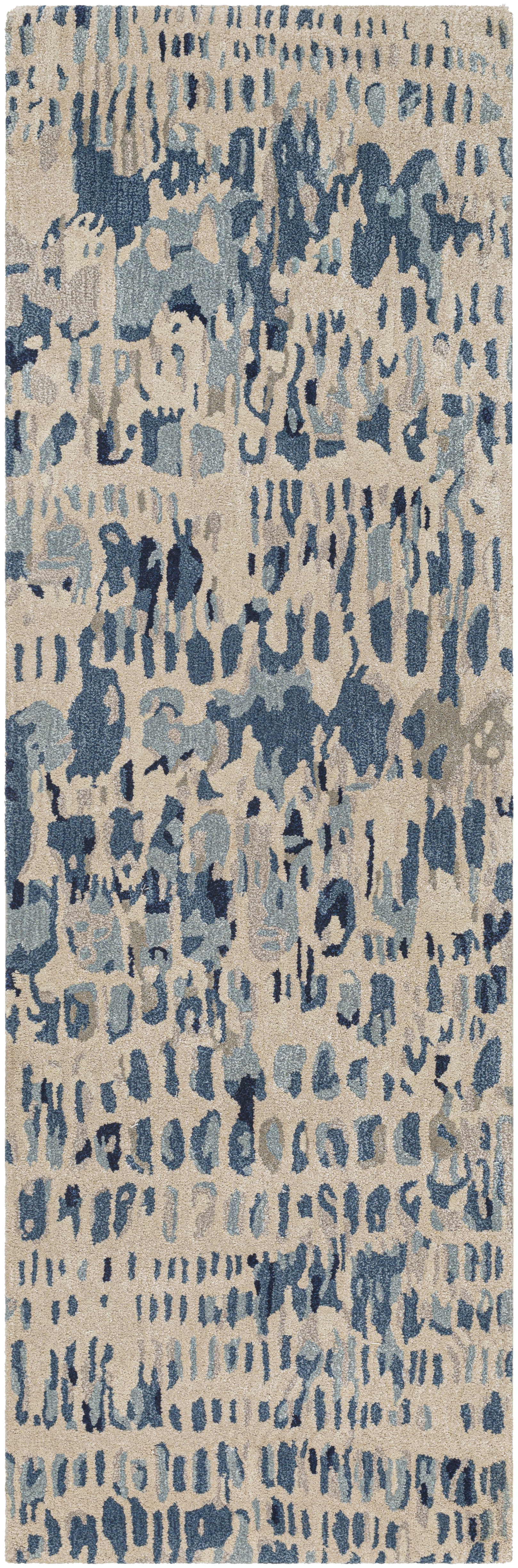 Kavita 96 X 30 inch Navy Rug in 2.5 x 8, Runner