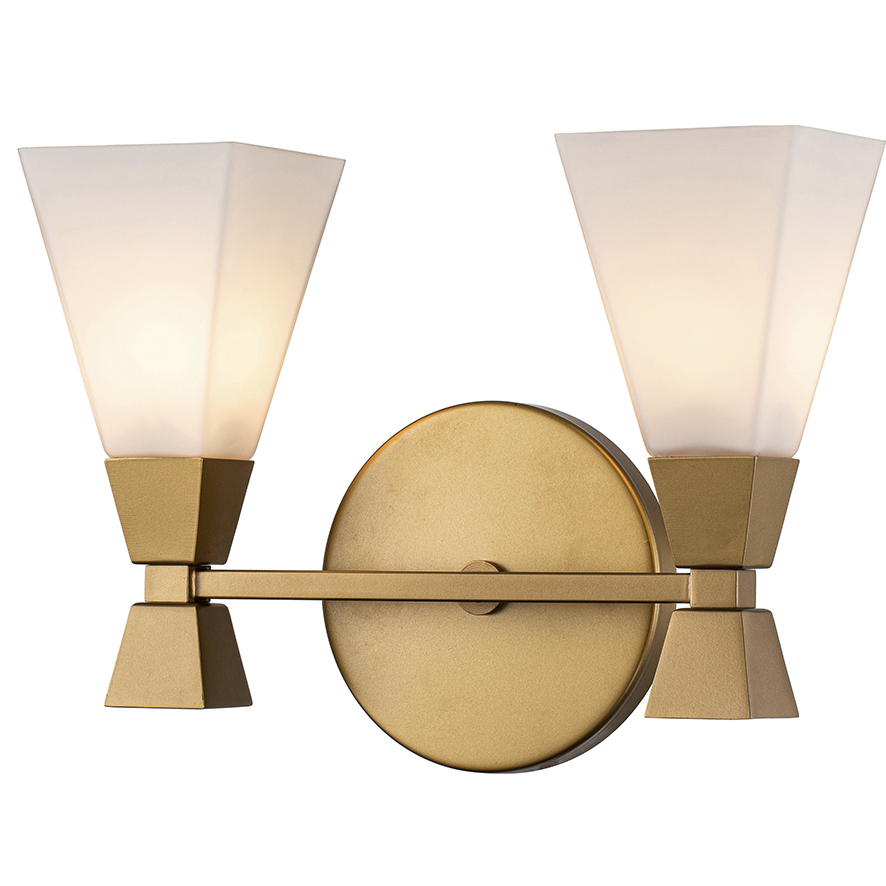 Bowtie 2 Light 13.25 inch Laquered Gold Bath Bar Wall Light