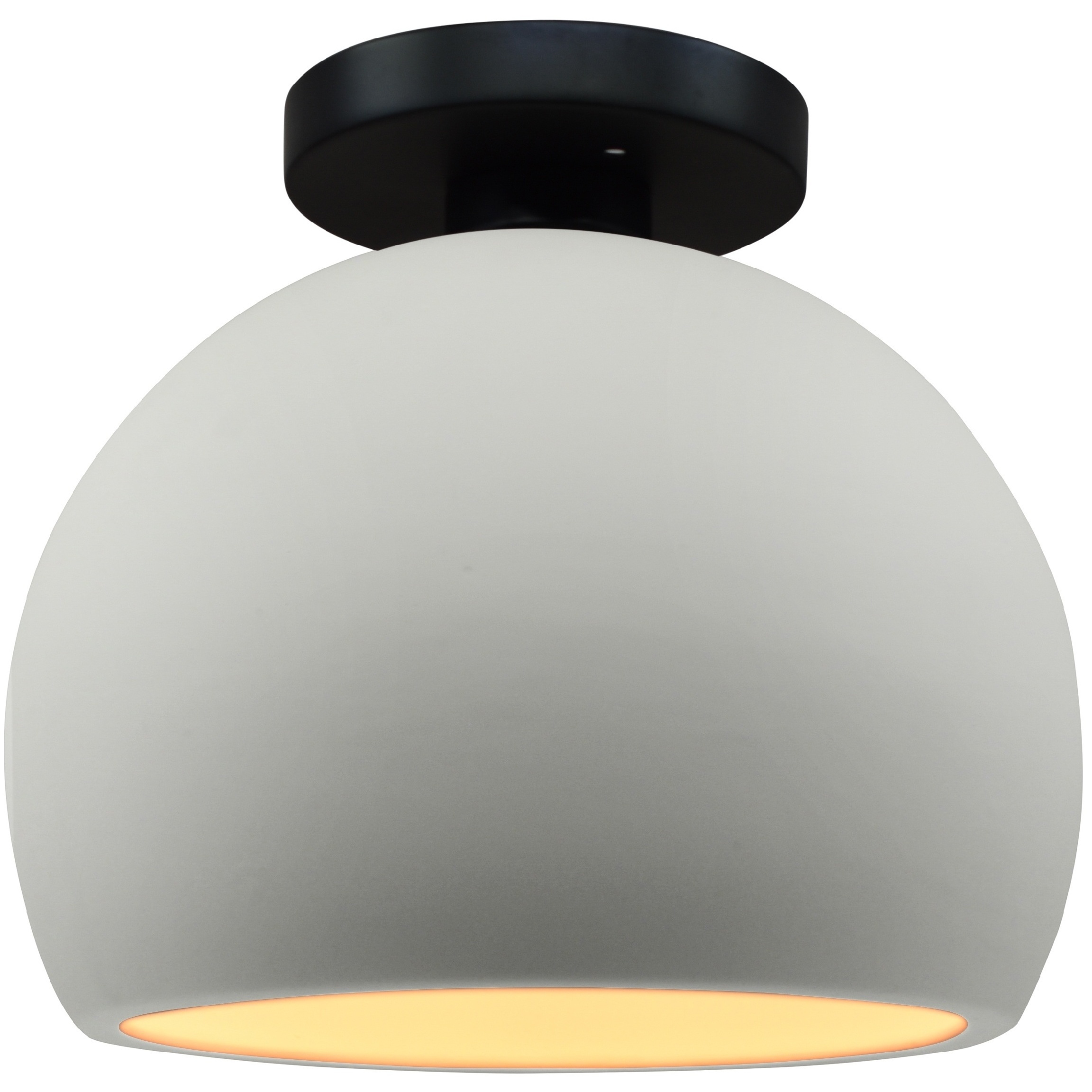 Radiance 1 Light 7 inch Matte White and Champagne Gold and Matte Black Semi Flush Ceiling Light