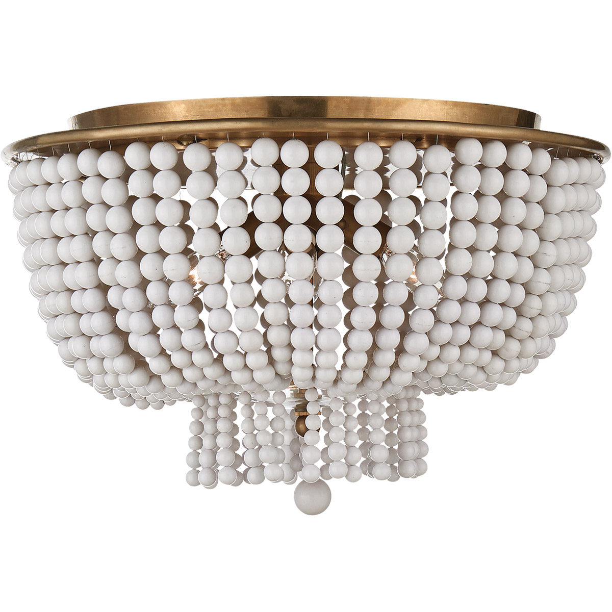 AERIN Jacqueline 4 Light 18 inch Hand-Rubbed Antique Brass Flush Mount Ceiling Light in White Acrylic