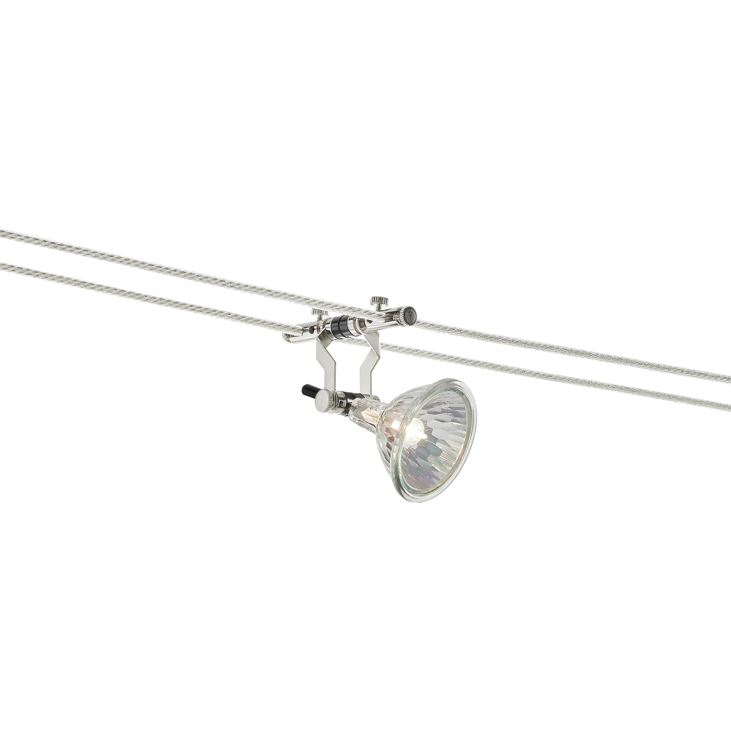 K Pivot 1 Light 12 Satin Nickel Low-Voltage Track Head Ceiling Light in 2.00 Cable Seperation
