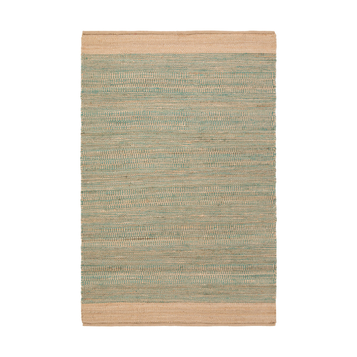 Davidson 72 X 48 inch Teal/Khaki Rugs, Jute and Cotton