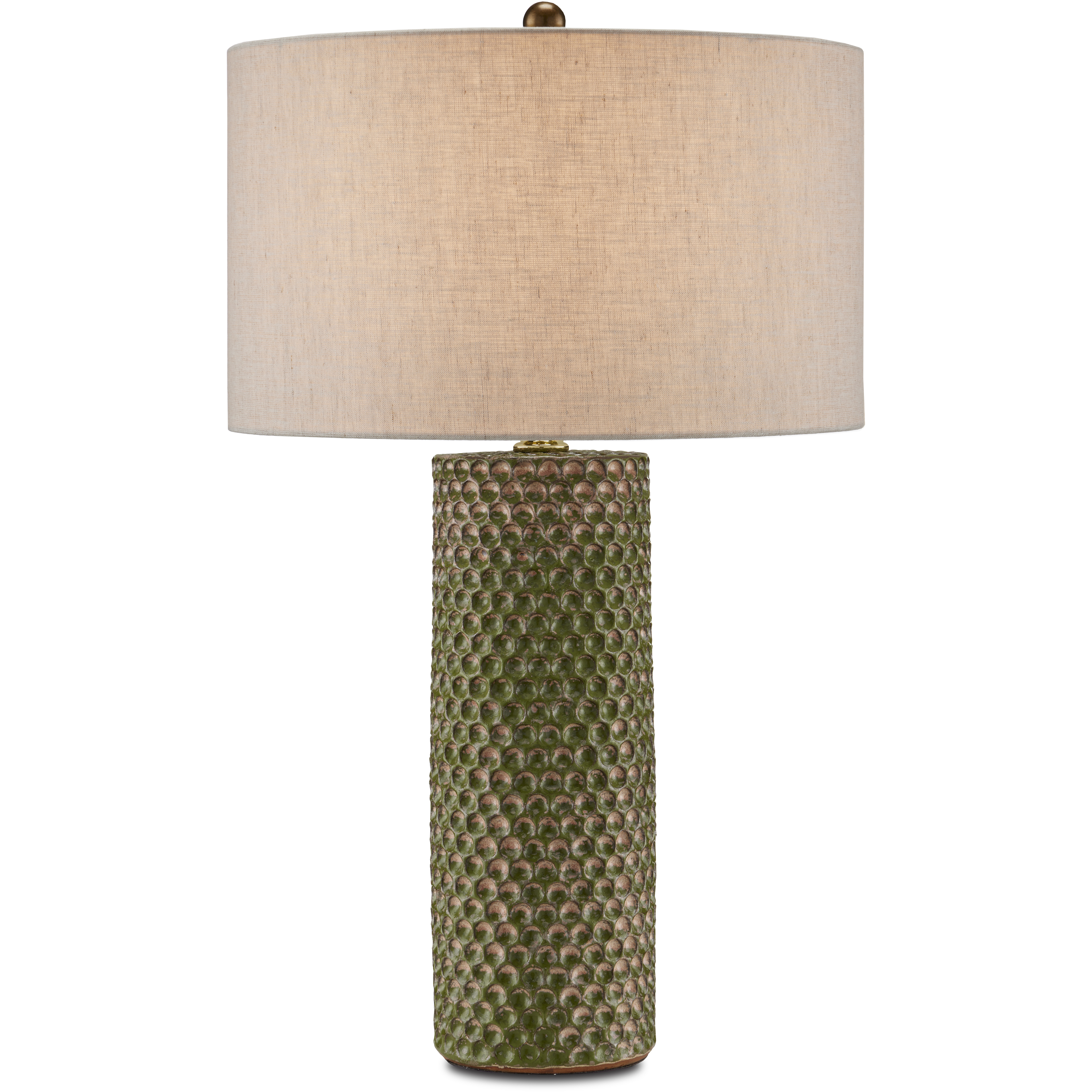 Polka Dot 28.25 inch 150 watt Reactive Green and Polished Brass Table Lamp Portable Light