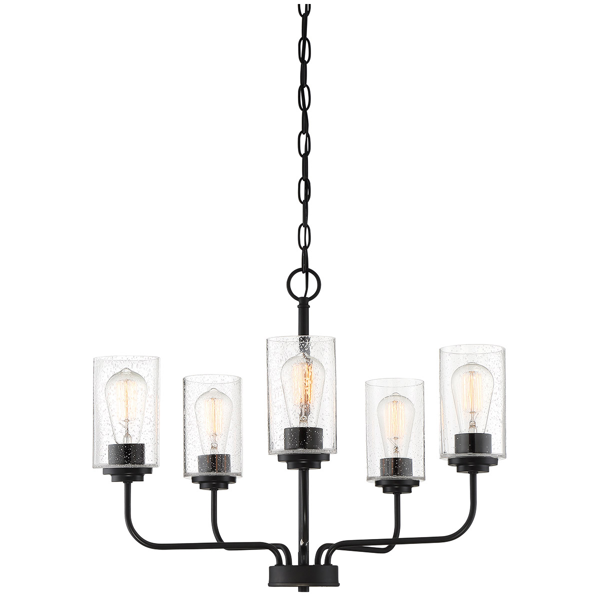 Logan 5 Light 24.5 inch Matte Black Chandelier Ceiling Light