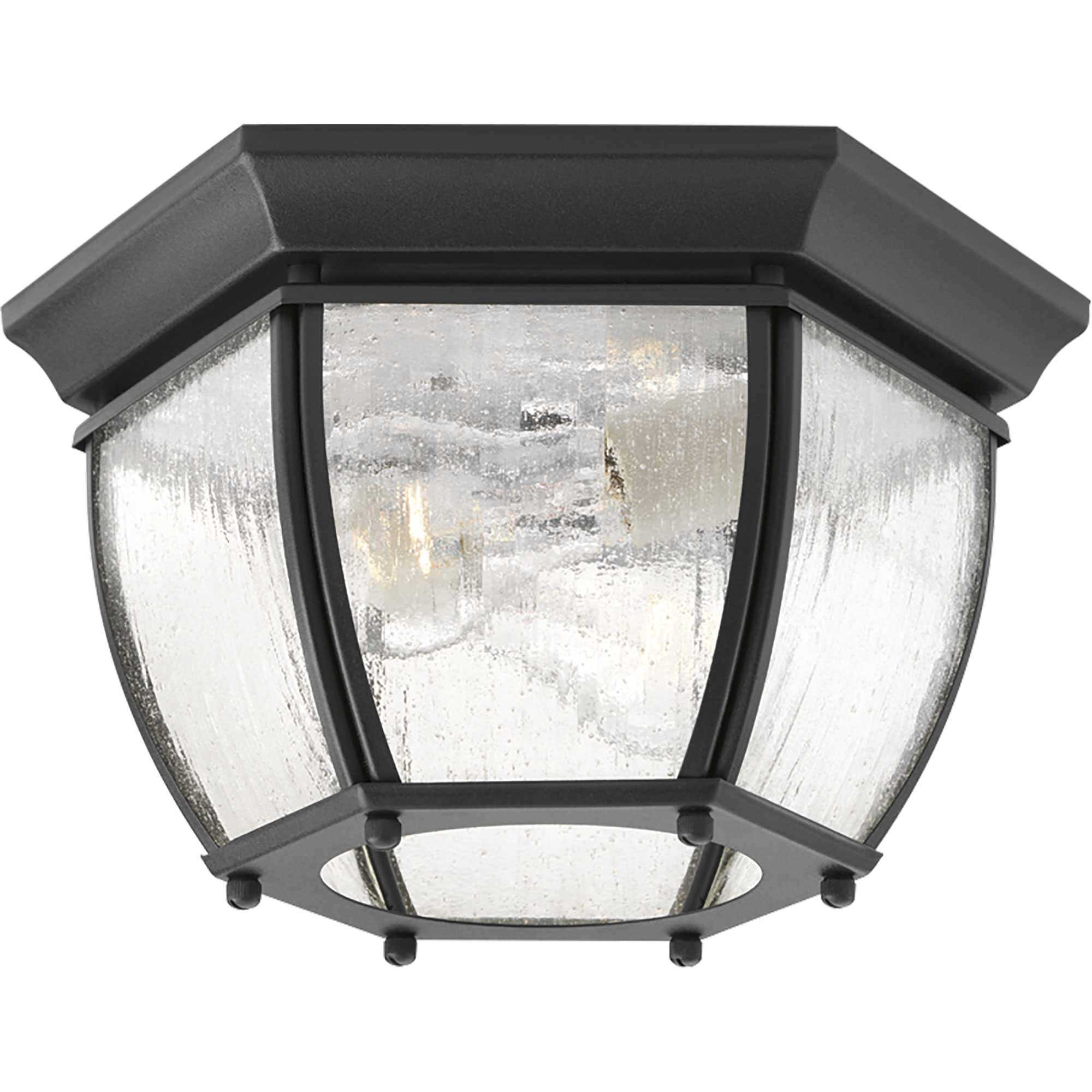 Zachriel 2 Light 11 inch Textured Black Outdoor Flush Mount