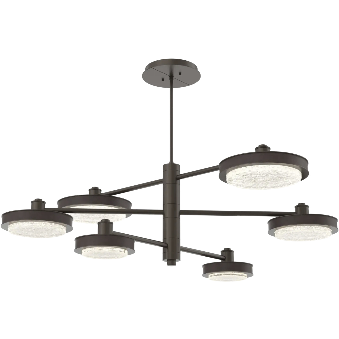 Iris LED 49 inch Flat Bronze with Cocoa Mobile Chandelier Ceiling Light