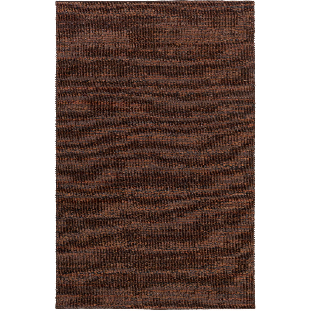 Vista 90 X 60 inch Brown and Black Area Rug, Leather and Cotton