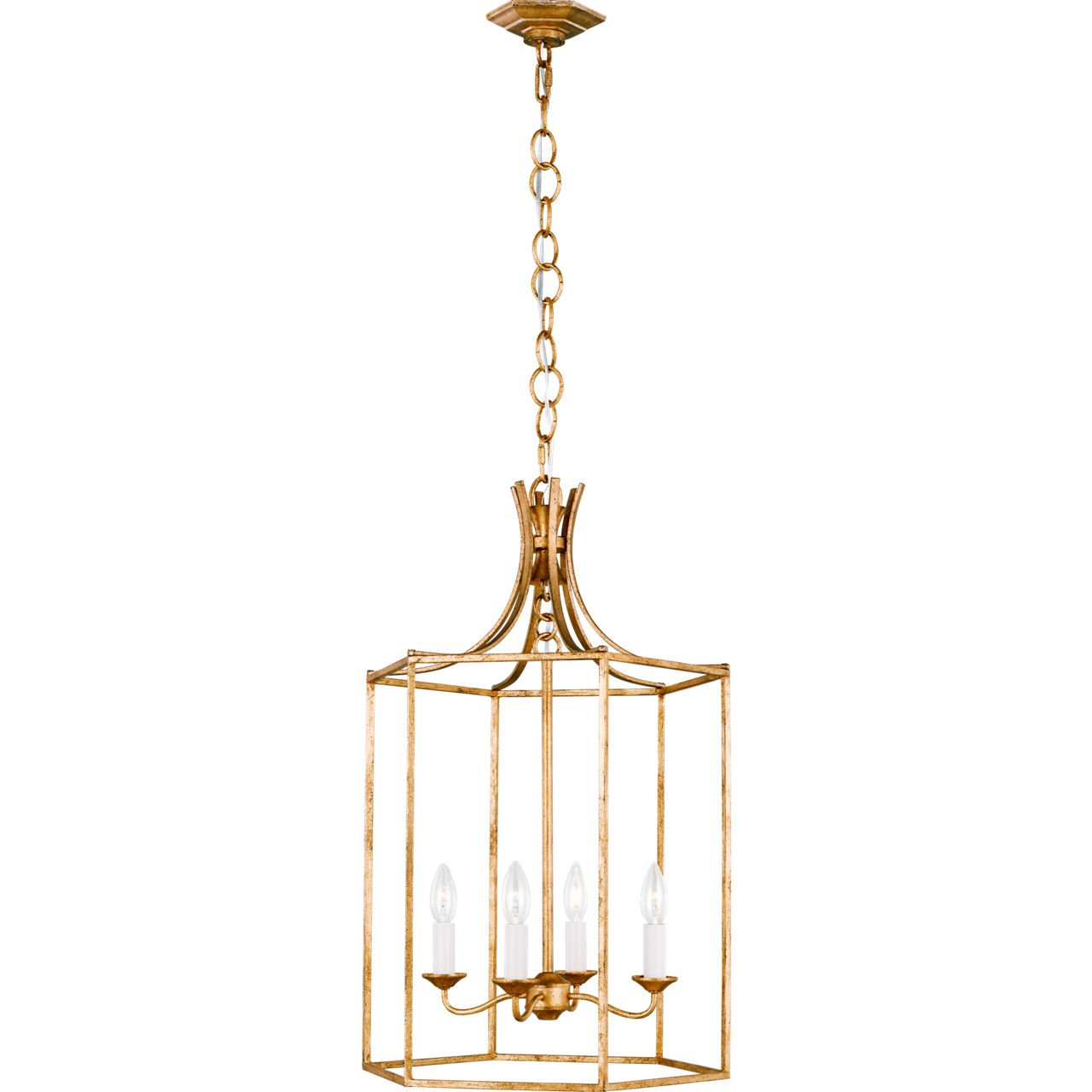 AH by Alexa Hampton Bantry House 4 Light 17 inch Antique Gild Lantern Pendant Ceiling Light