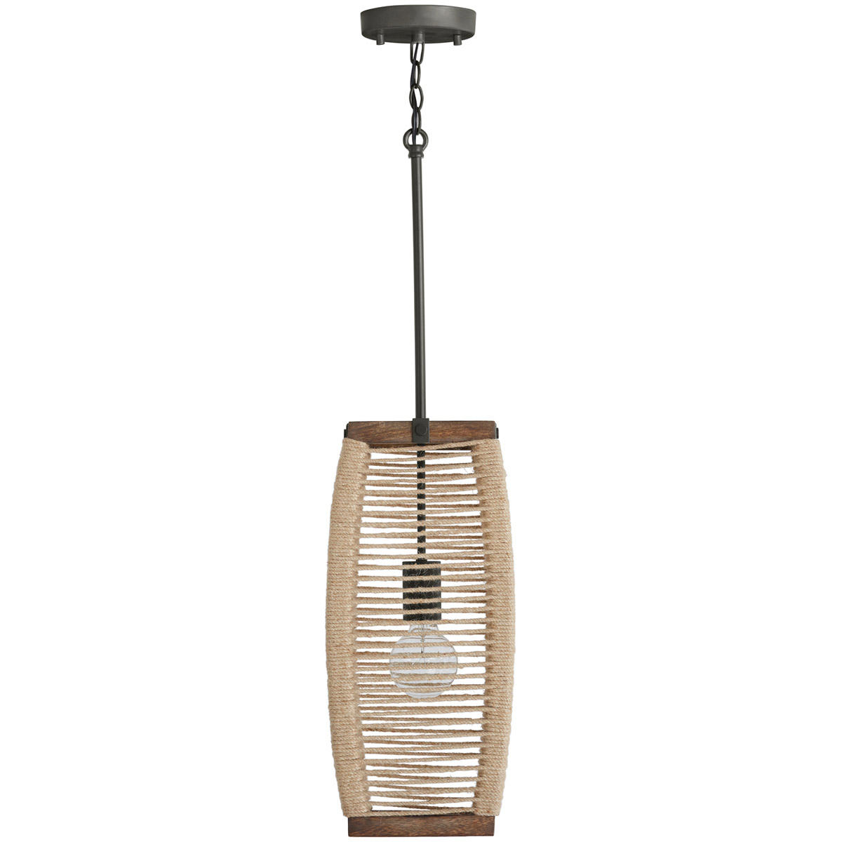 Jacob 1 Light 8.5 inch Grey Wash and Iron Silk Pendant Ceiling Light