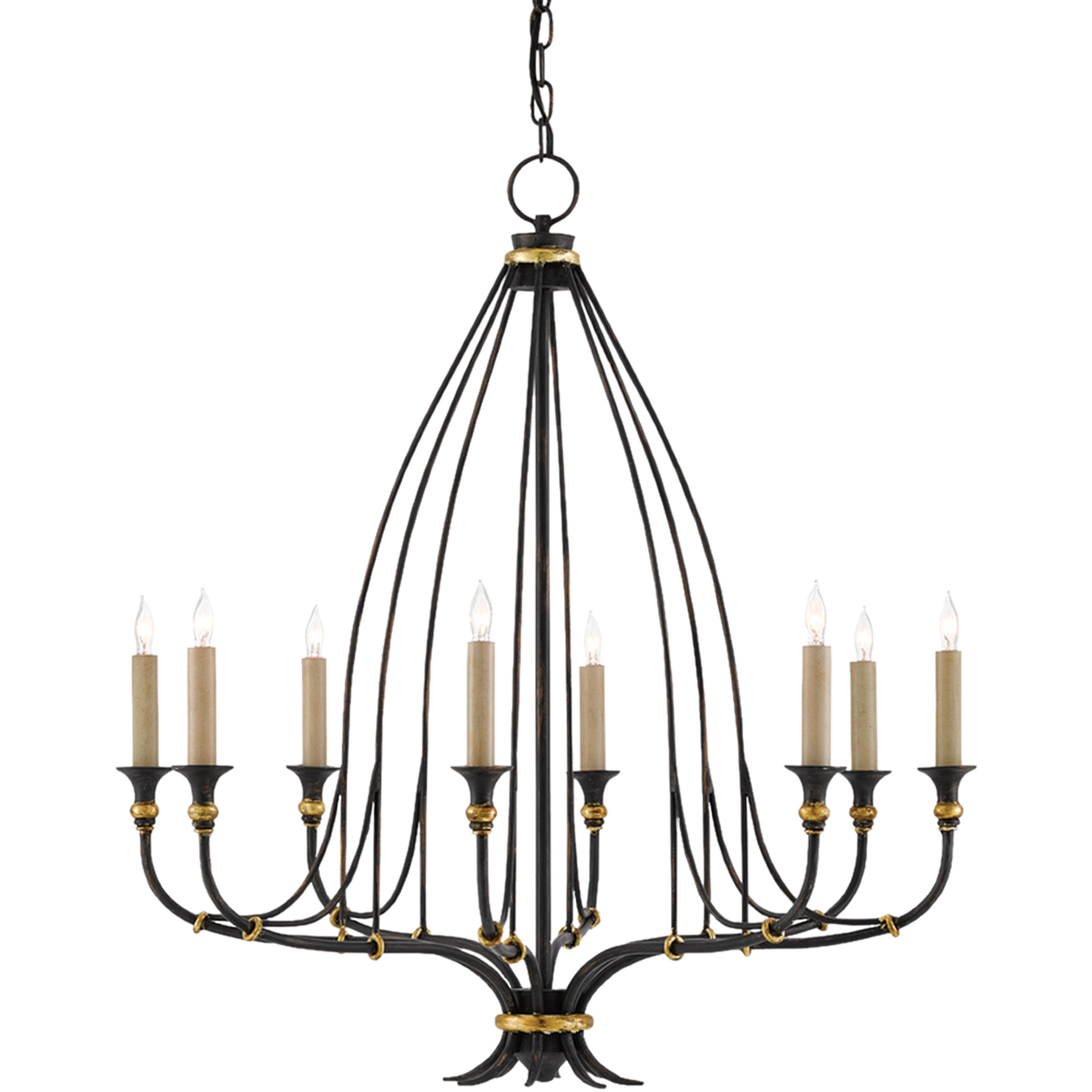 Folgate 8 Light 29 inch French Black Chandelier Ceiling Light, Small