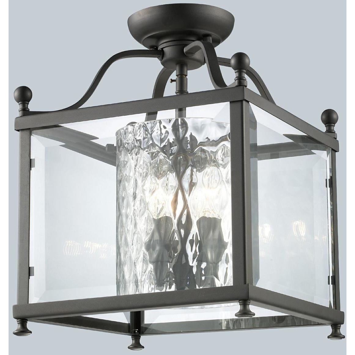 Fairview 3 Light 11 inch Bronze Semi Flush Mount Ceiling Light