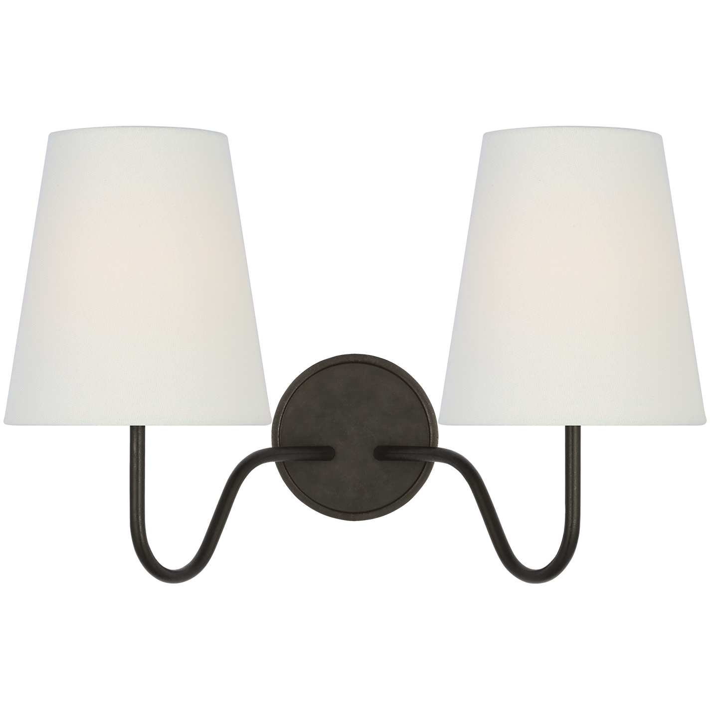 Amber Lewis Lyndsie LED 15.75 inch Aged Iron Double Sconce Wall Light in Linen