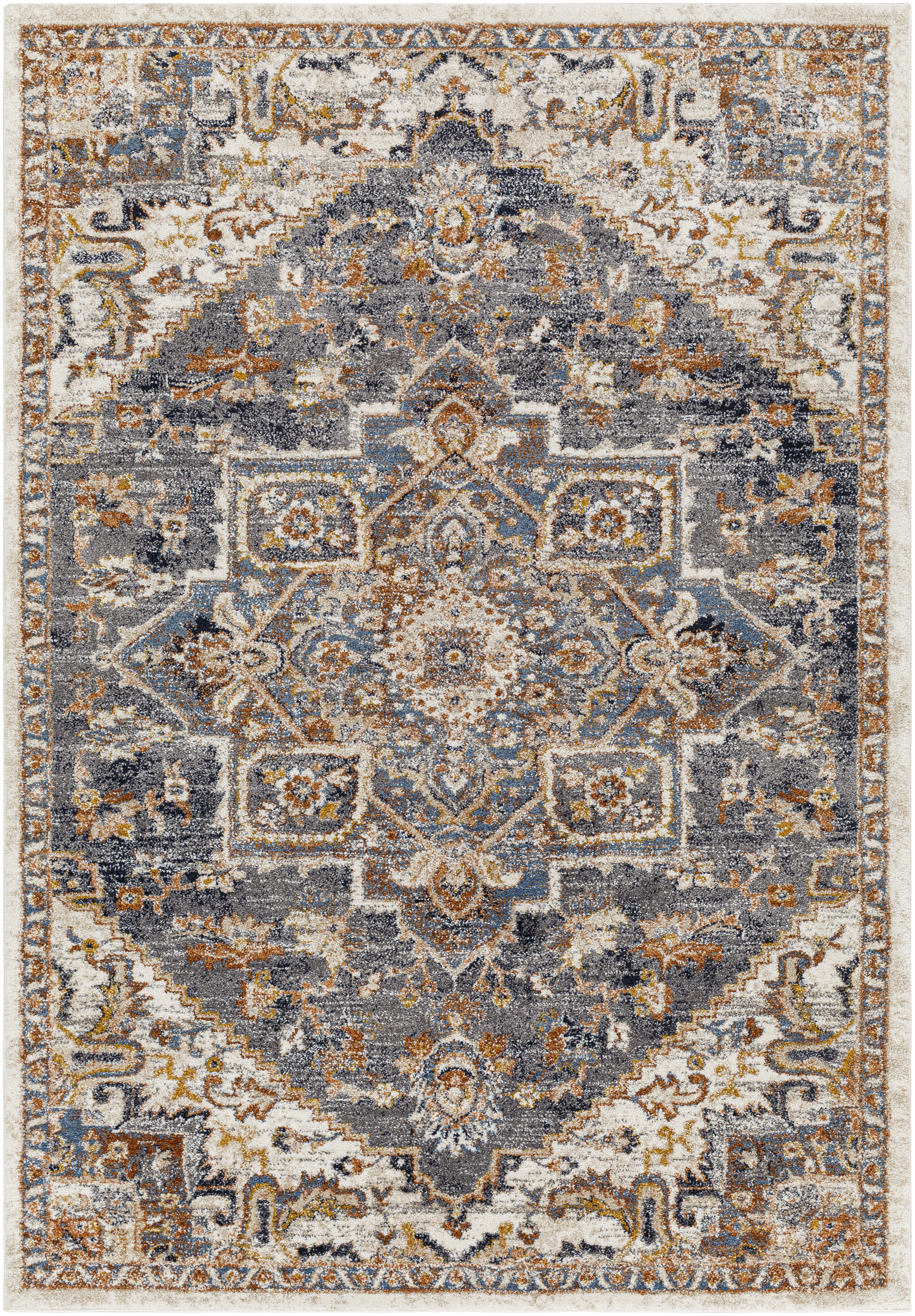 Tuscany 87 X 63 inch Medium Grey Rug, Rectangle