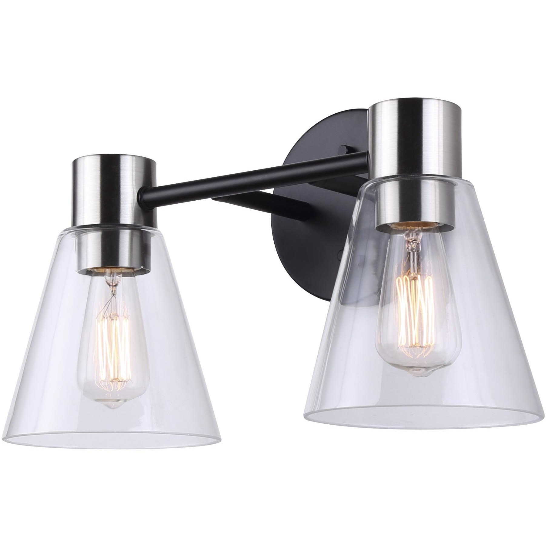 Davina 2 Light 14.5 inch Black/Brushed Nickel Vanity Light Wall Light