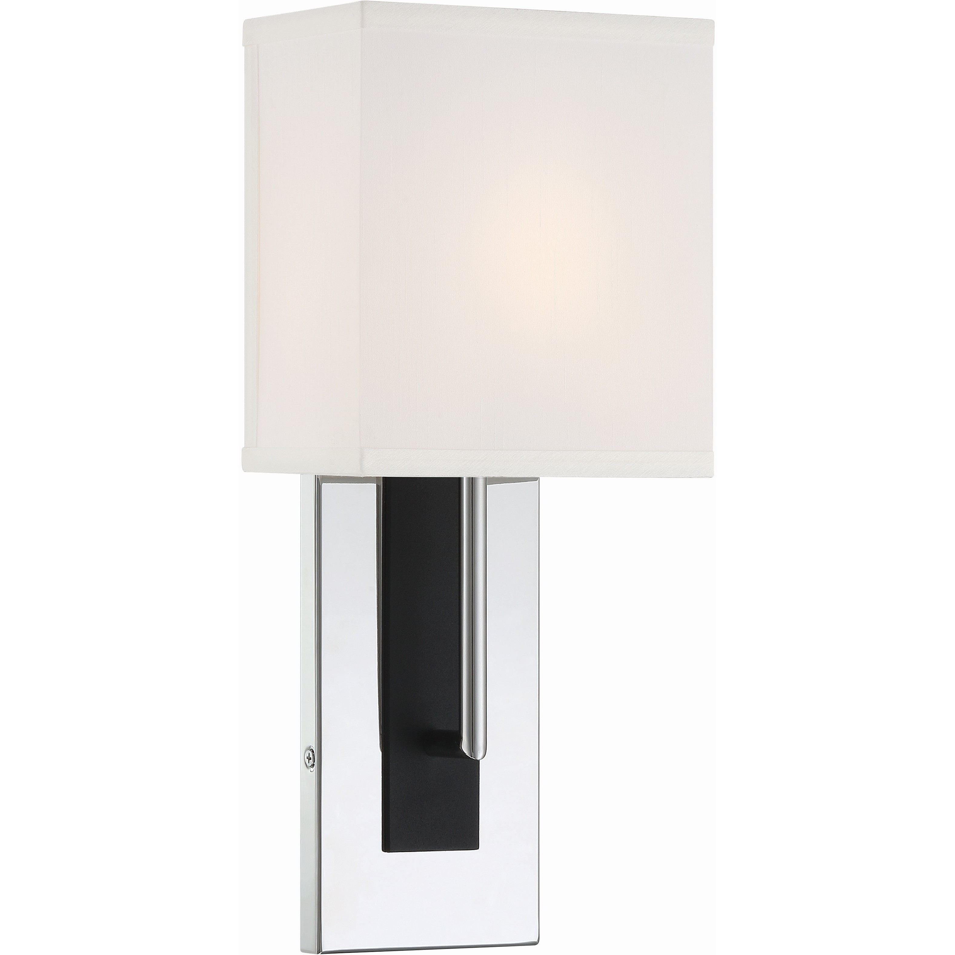 Brent Bath Sconce Wall Light in Polished Nickel and Black Forged
