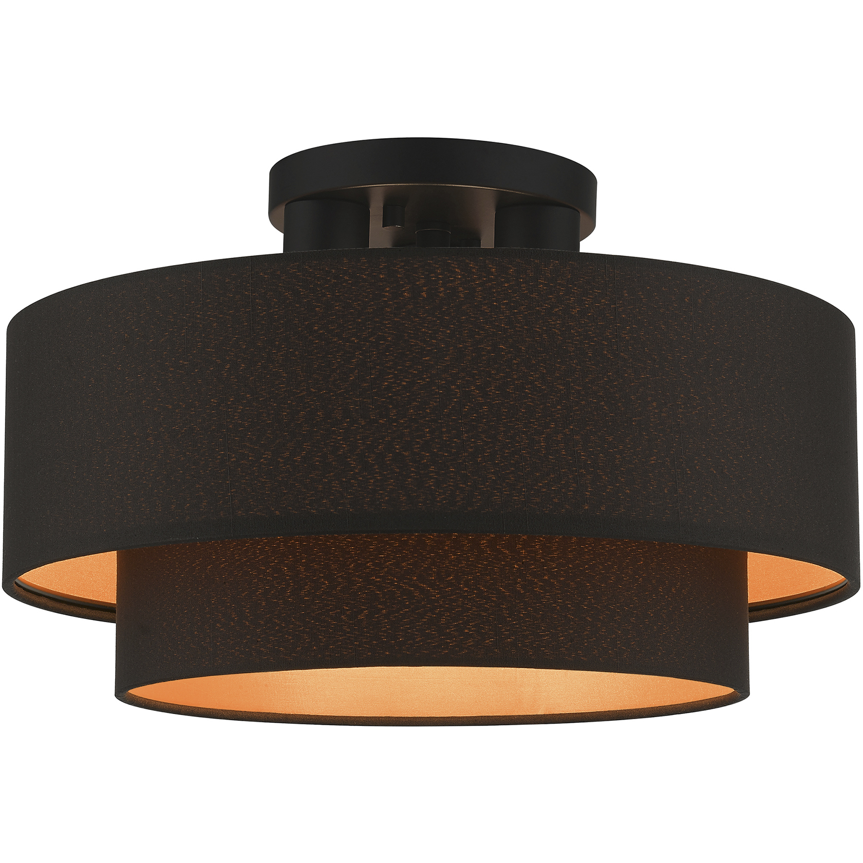 Sentosa 3 Light 15 inch Black Semi Flush Mount Ceiling Light, Large