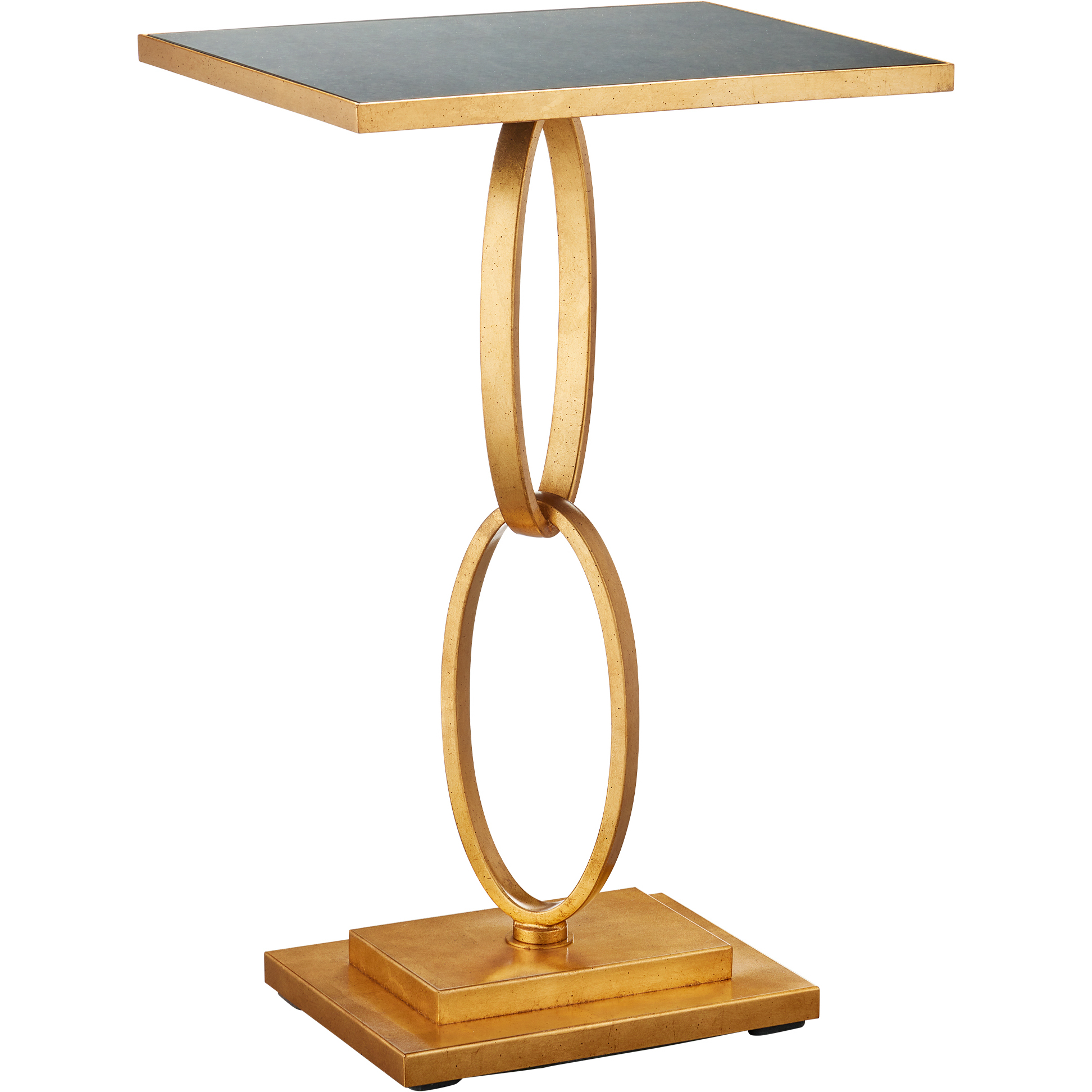 Bangle 27.25 X 18 inch Gold Leaf/Antique Mirror Accent Table