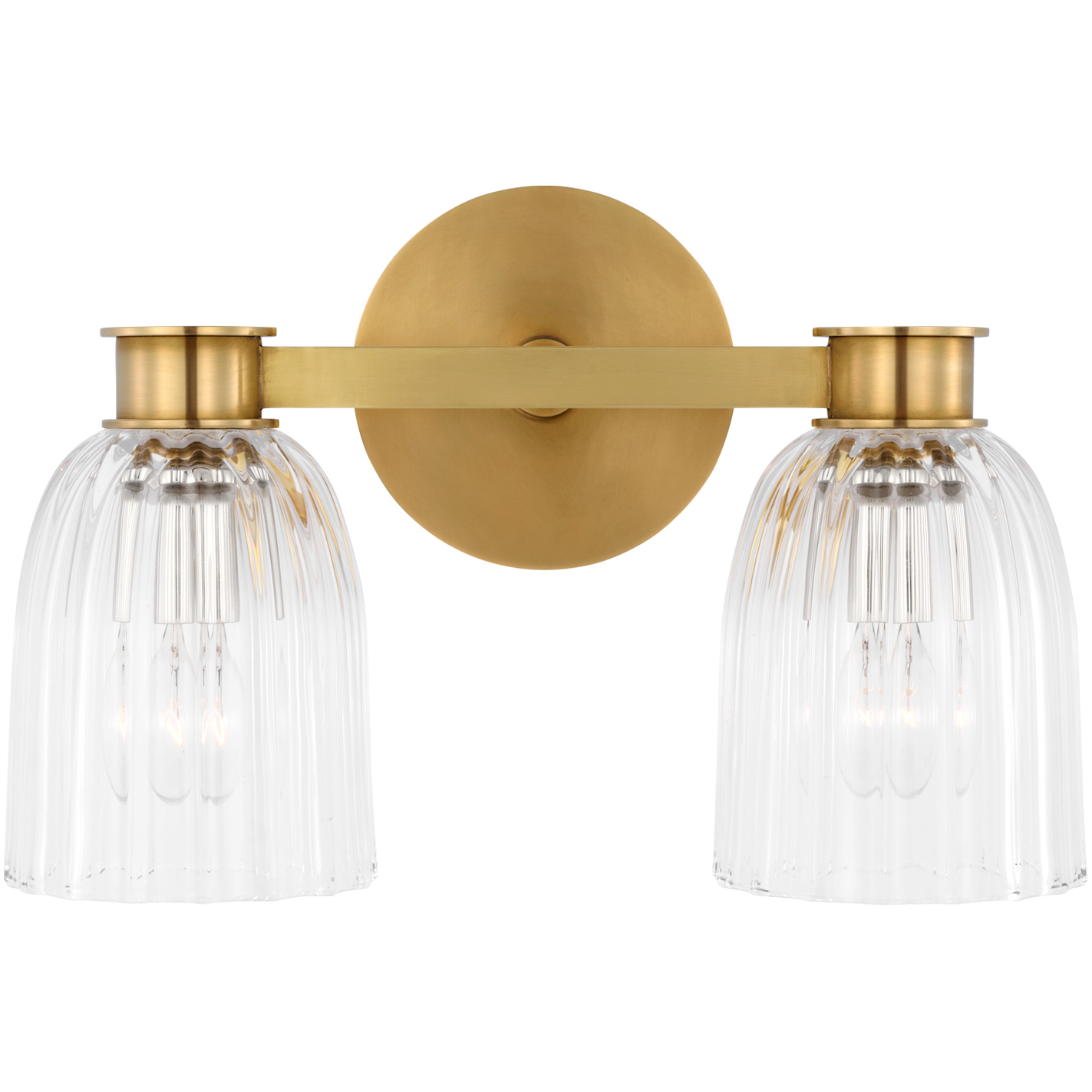 AERIN Asalea LED 13 inch Hand-Rubbed Antique Brass Double Sconce Wall Light
